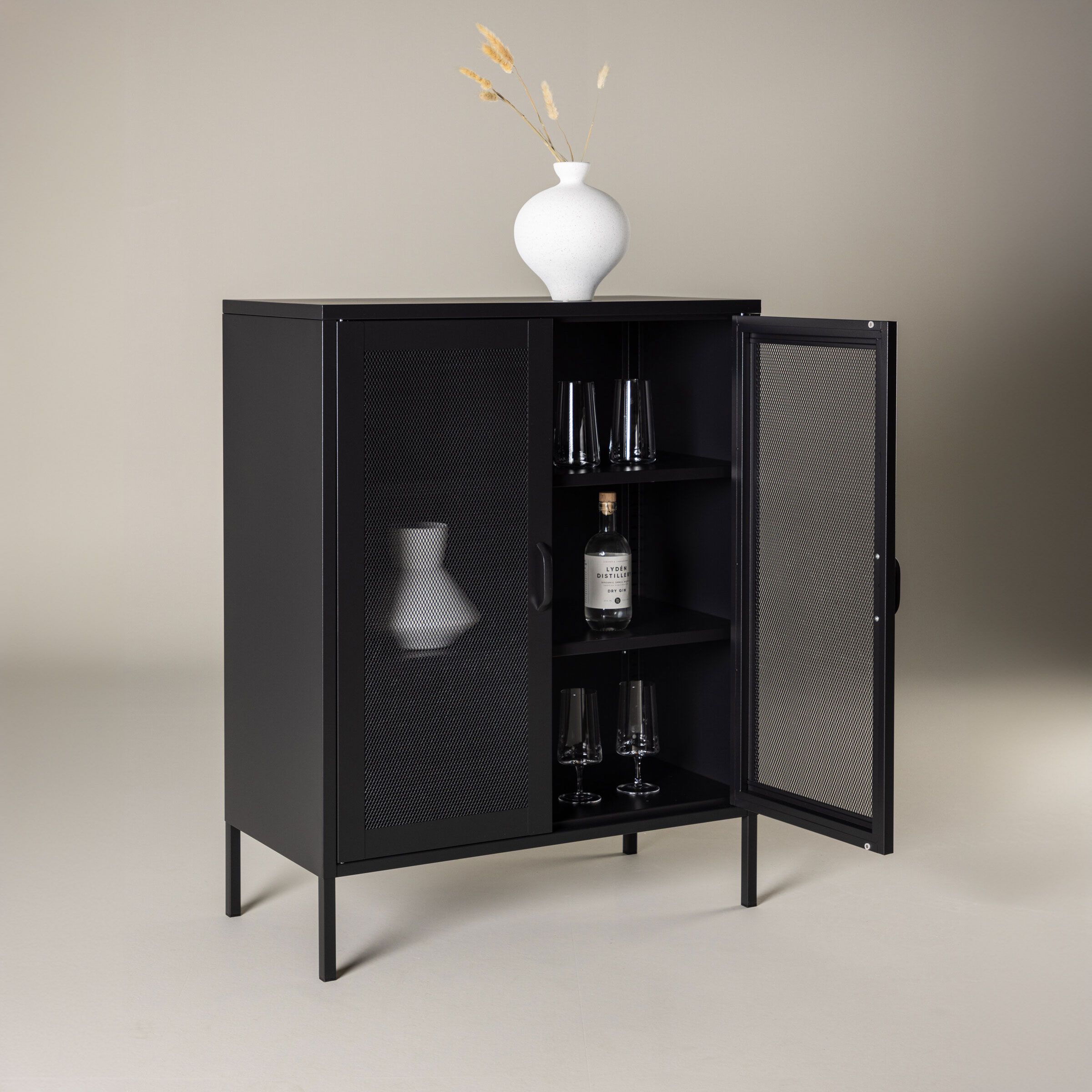 Nohr Opbergkast Carmilla 101×80 cm – Industrieel design in zwart staal