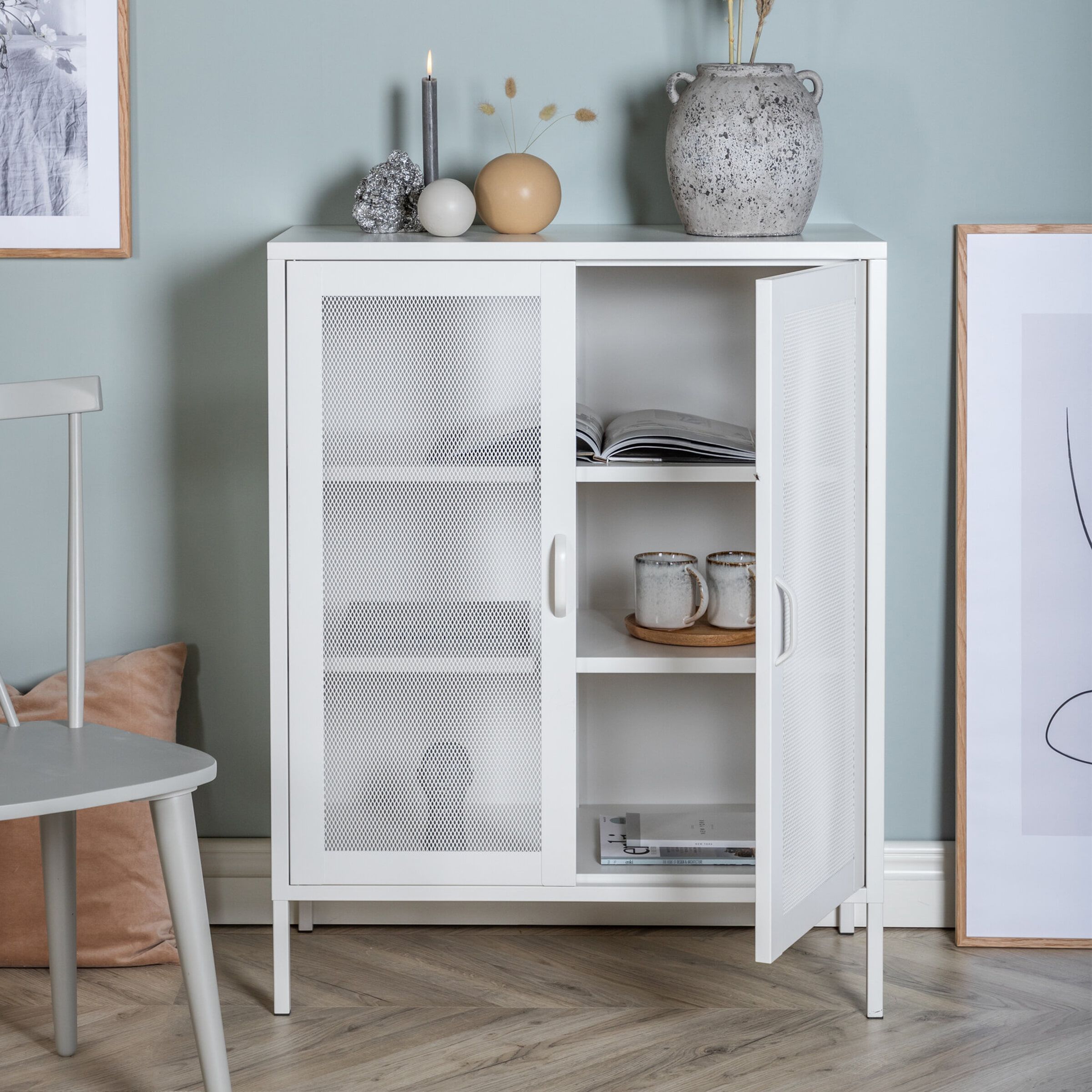 Nohr Opbergkast Carmilla – Luchtig industrieel design in wit