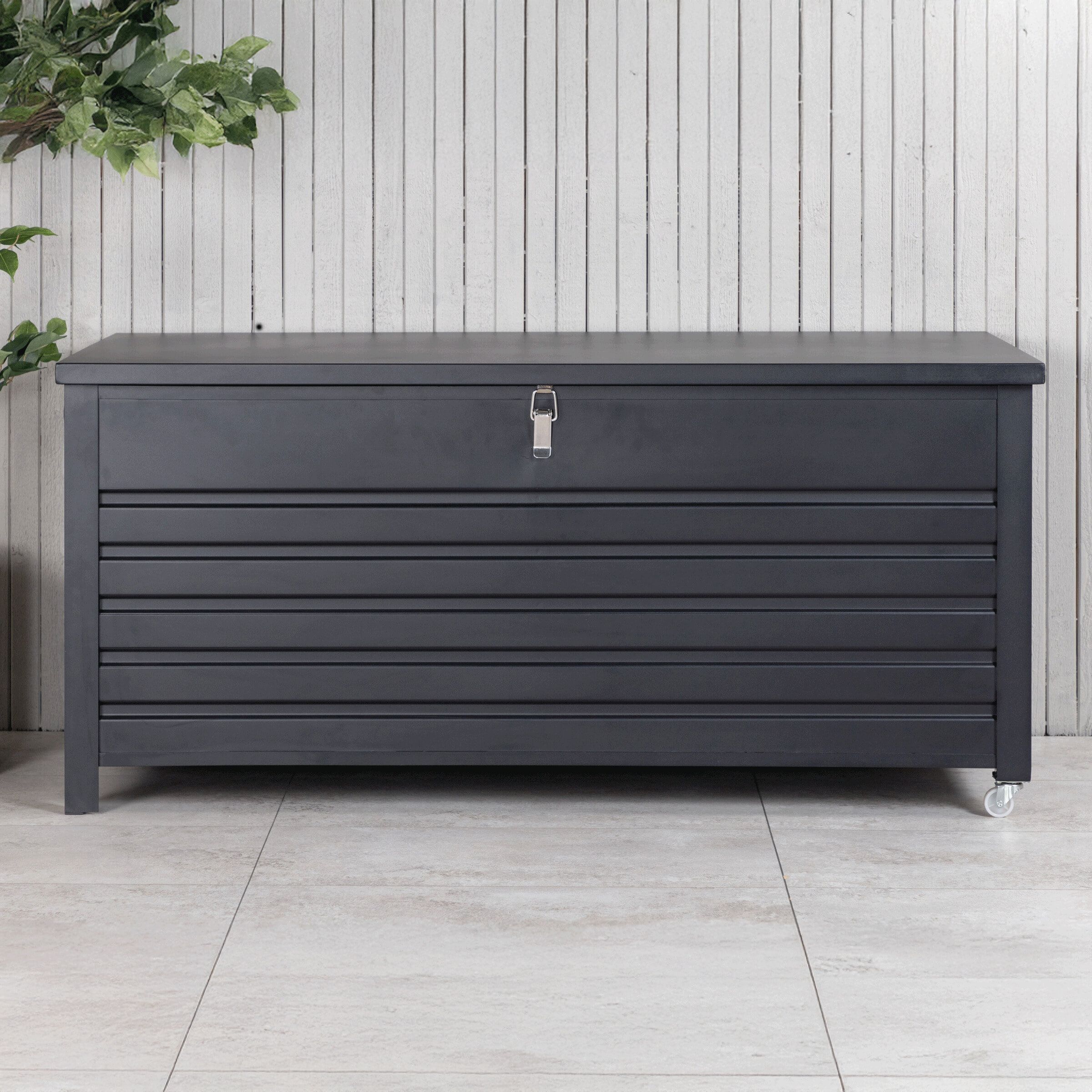 Nohr Opbergkist Janay – Zwarte Duinbox 130 × 60 cm voor strakke organisatie in de tuin