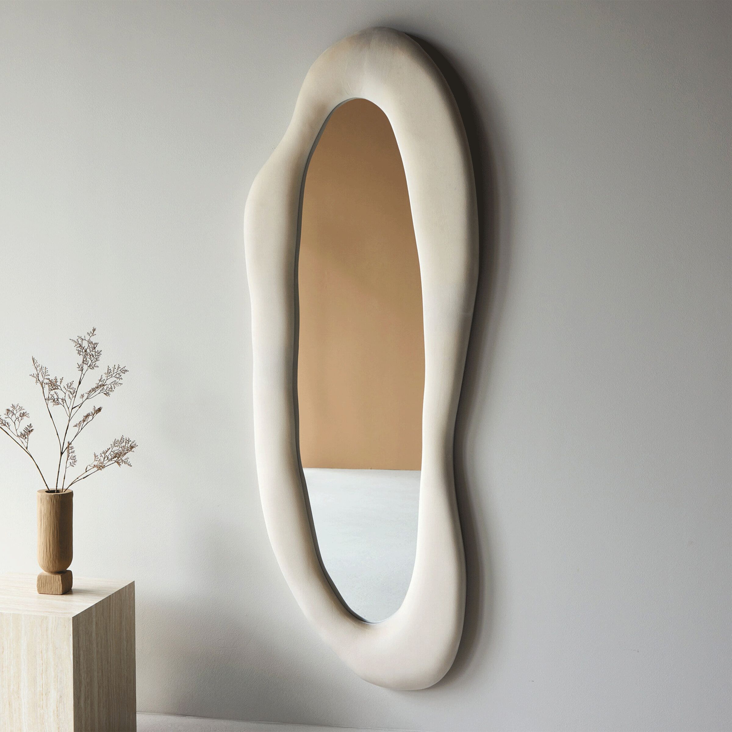 Nohr Organische Spiegel Anahita Velvet – Elegante, Grote Spiegel in Beige
