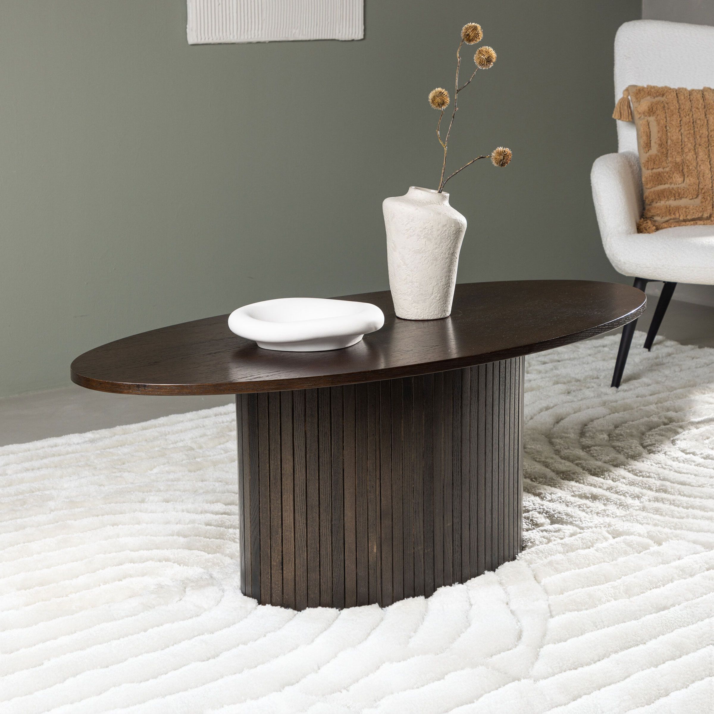 Nohr Ovale Salontafel Fionna – Mokka, 120 × 55 cm – Moderne elegantie voor jouw woonkamer
