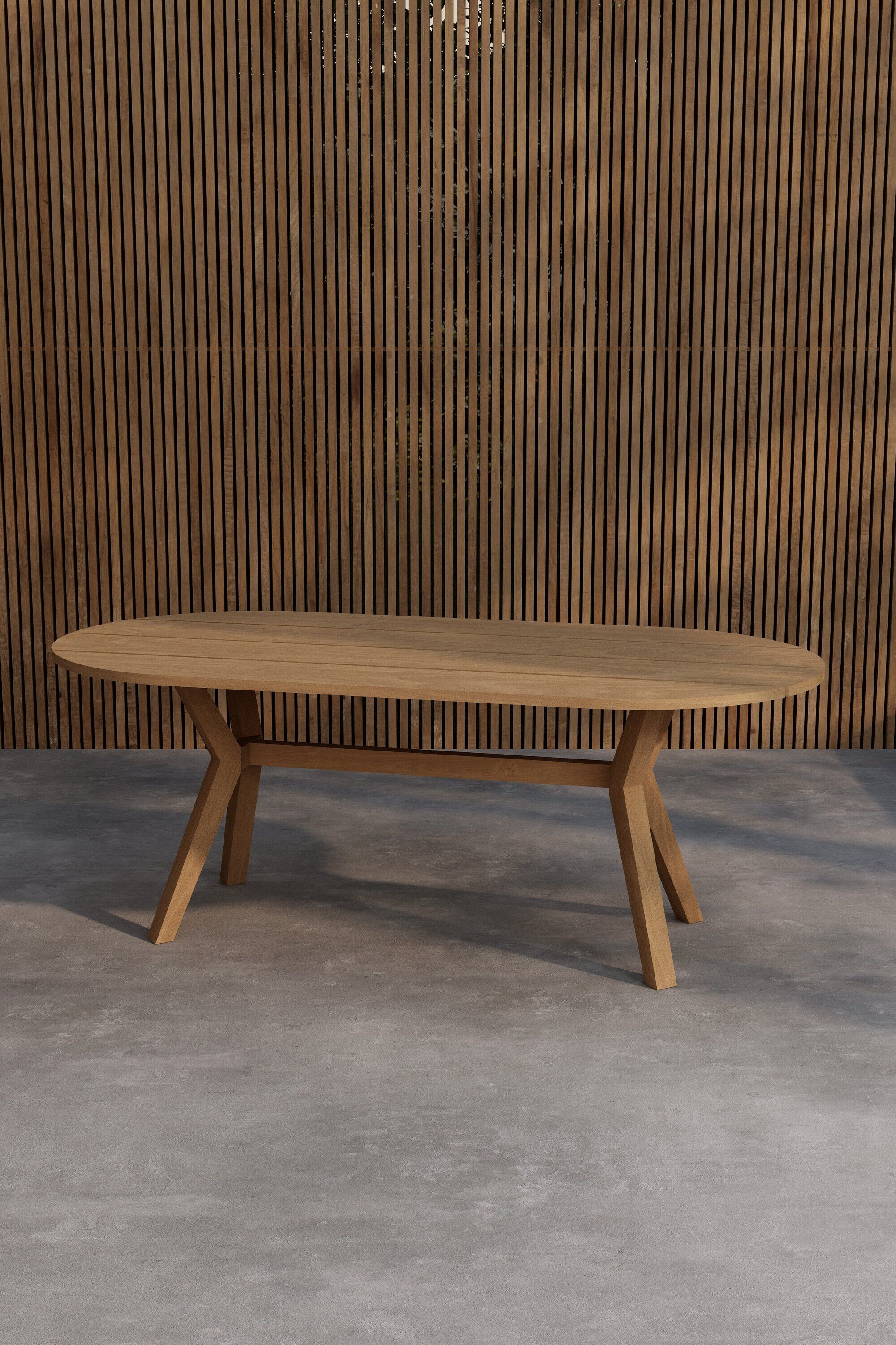 Nohr Ovale Tuintafel Amberia – Natuurlijke Teakhouten Eettafel 200×100 cm