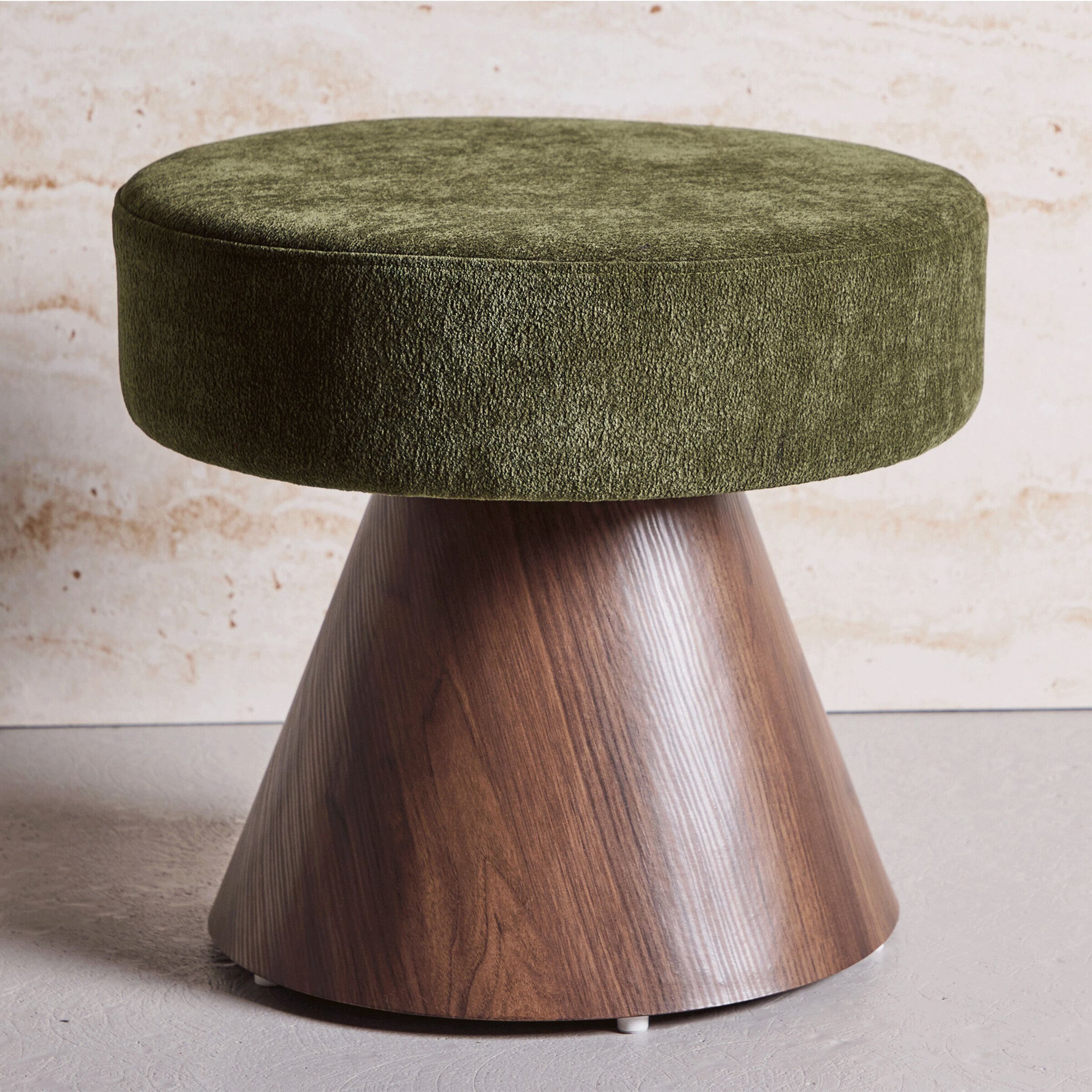 Nohr Poef Mikeisha 48 cm – Groene zitplek met mokka accenten