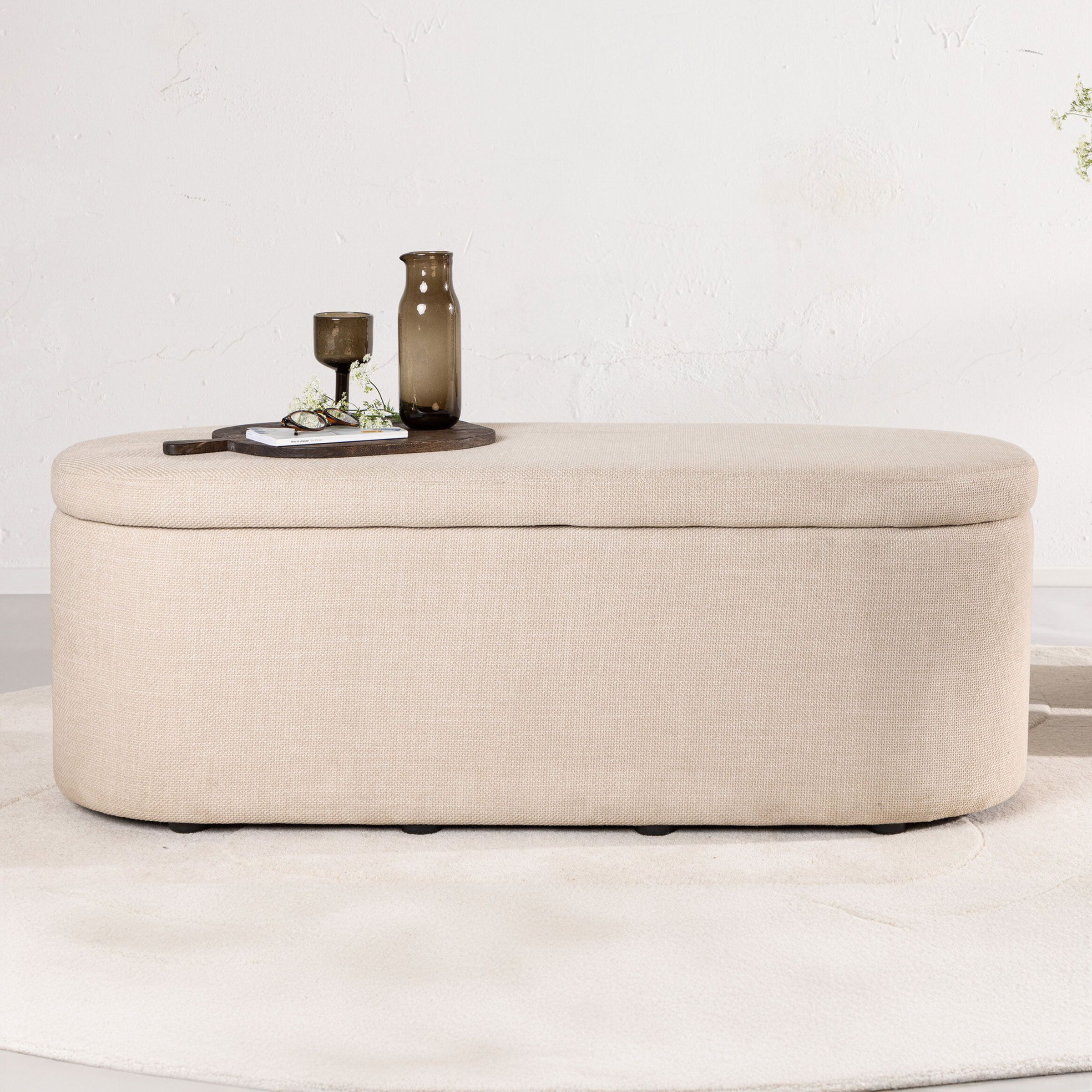 Nohr Poef Signilda 130 cm – Off White, multifunctionele zitzak & opbergbox