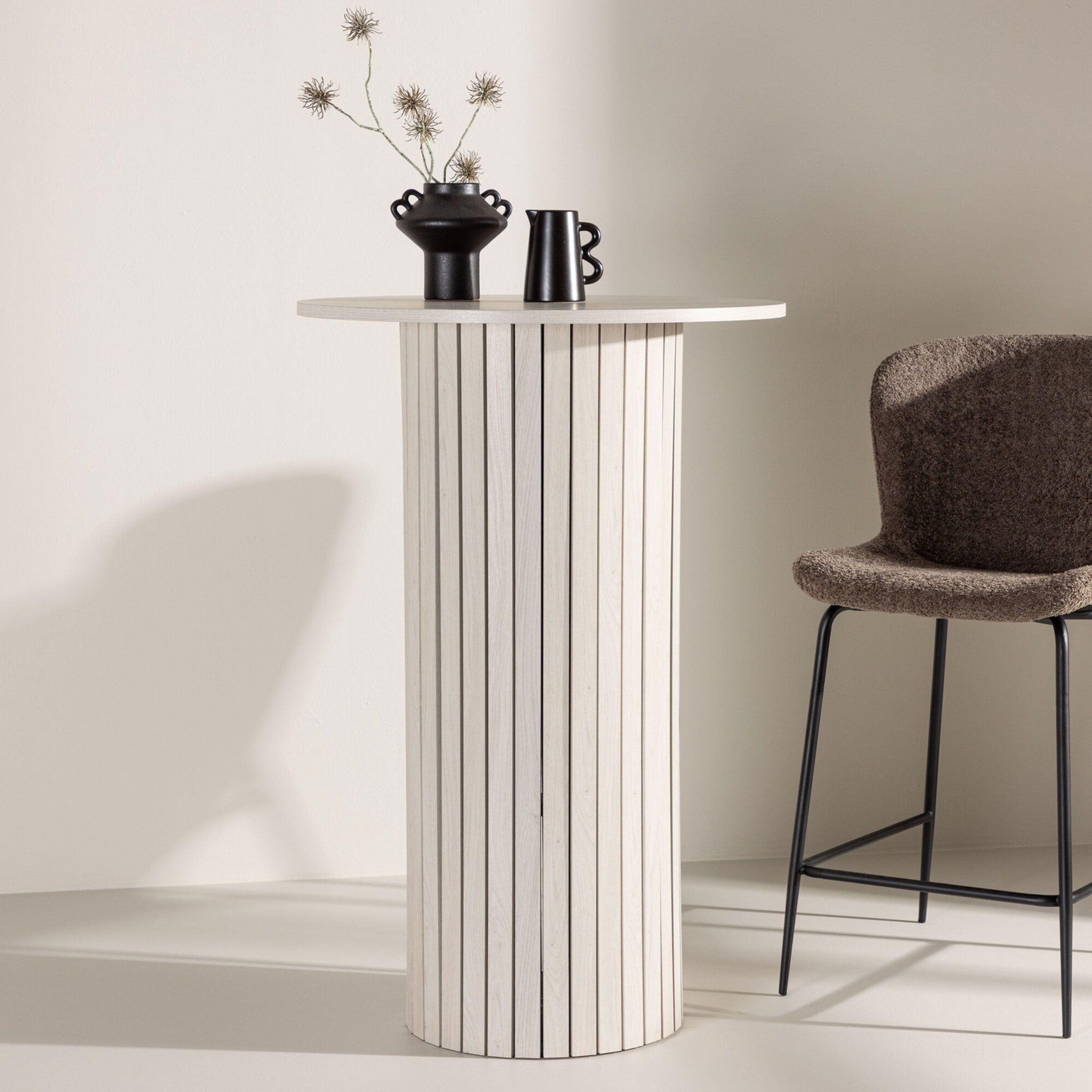 Nohr ronde bartafel Adrin 70 cm – stijlvolle Whitewash tafelpunt