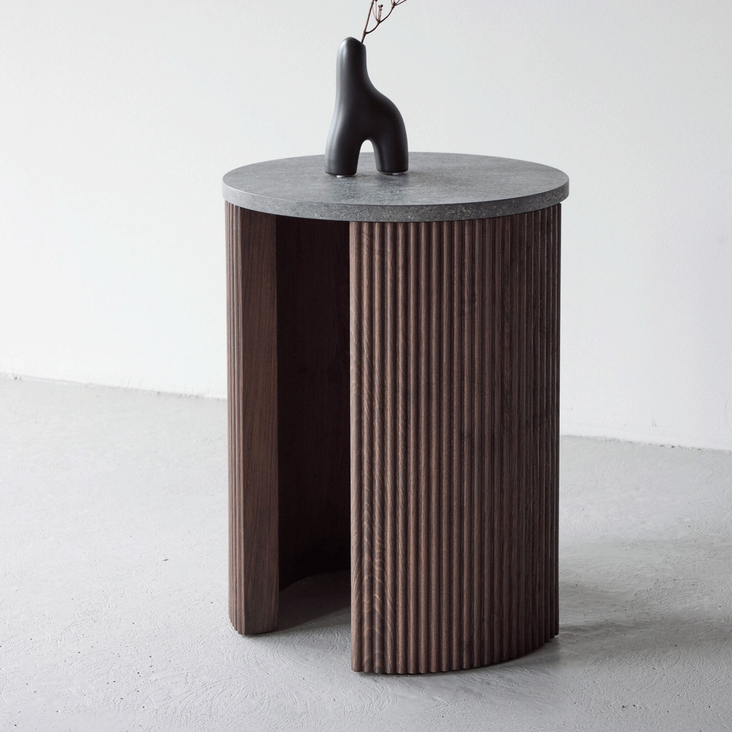 Nohr Ronde Bijzettafel Phallon 40 cm – Mokka/Betonlook – Compact en Stijlvol