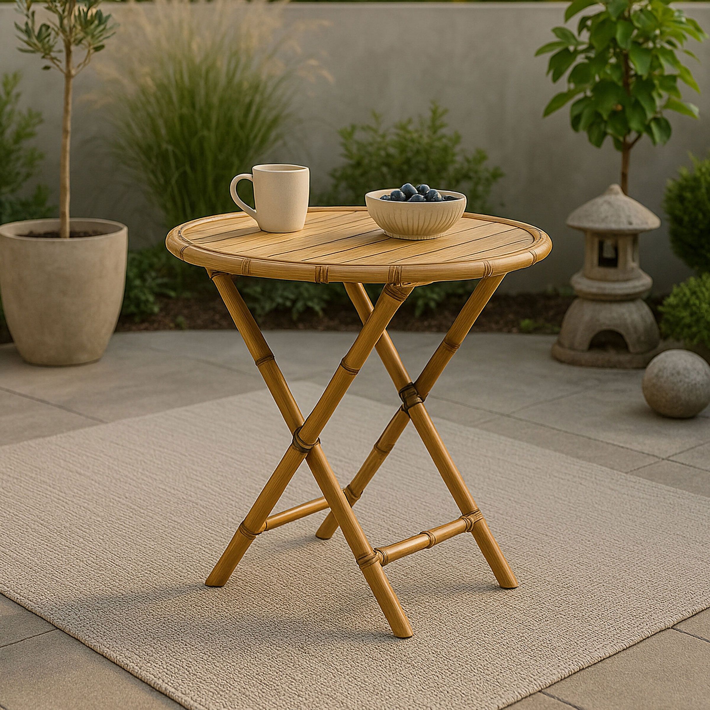 Nohr Ronde Bistrotafel Zev – Bamboe, 80 cm, lichtbruin
