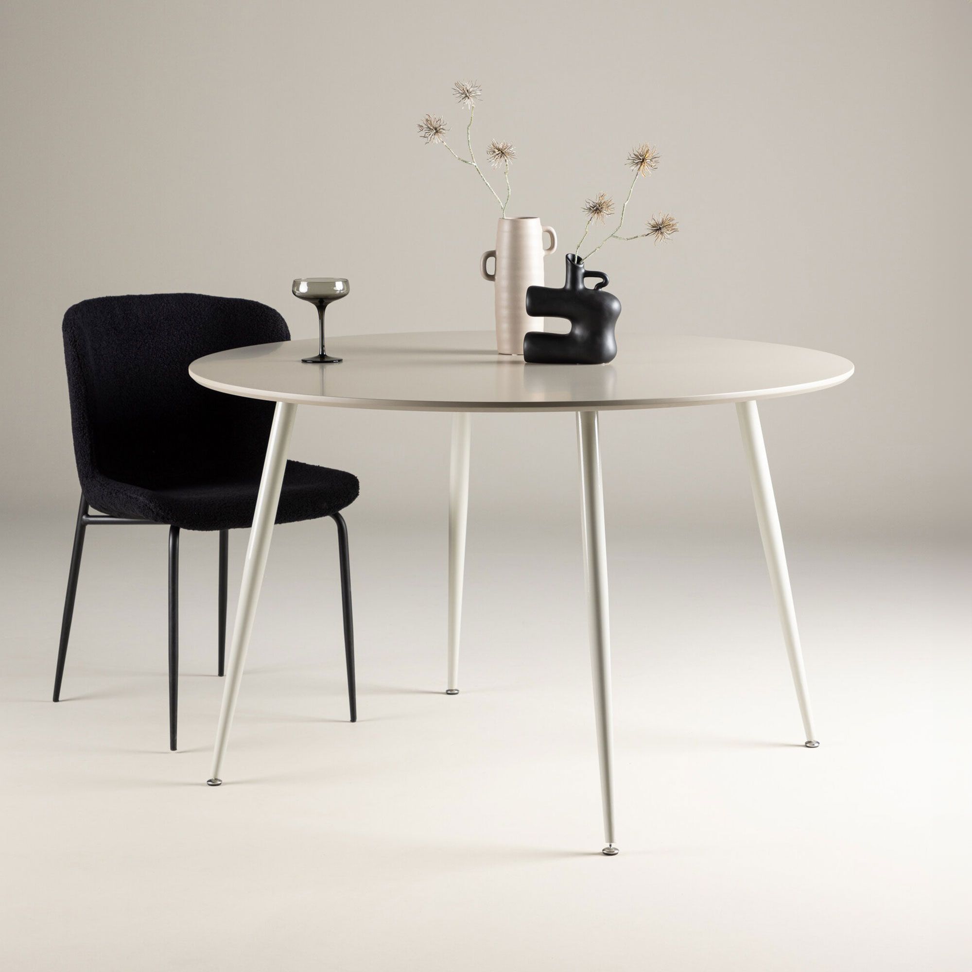 Nohr Ronde Eettafel Quennel 120 cm – Beige – Stijlvolle & Functionele Eettafel
