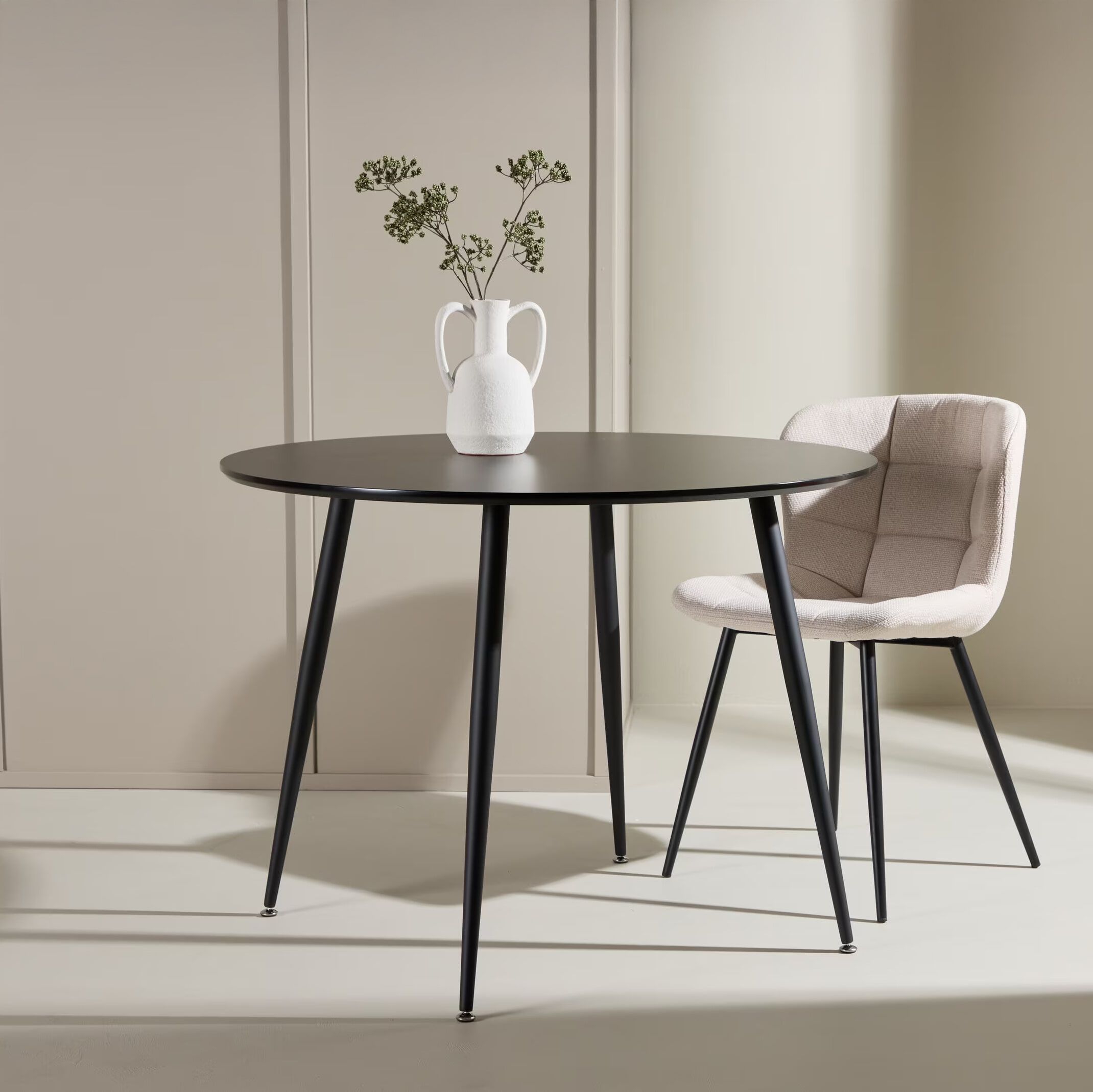 Nohr ronde eettafel Quennel – zwart, 100 cm