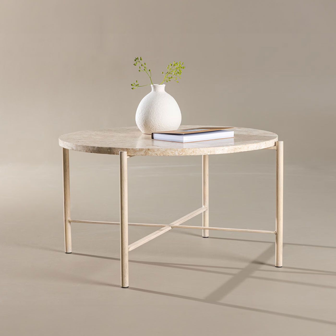 Nohr Ronde Salontafel Arnita – 70 cm Mactan Steen in Beige