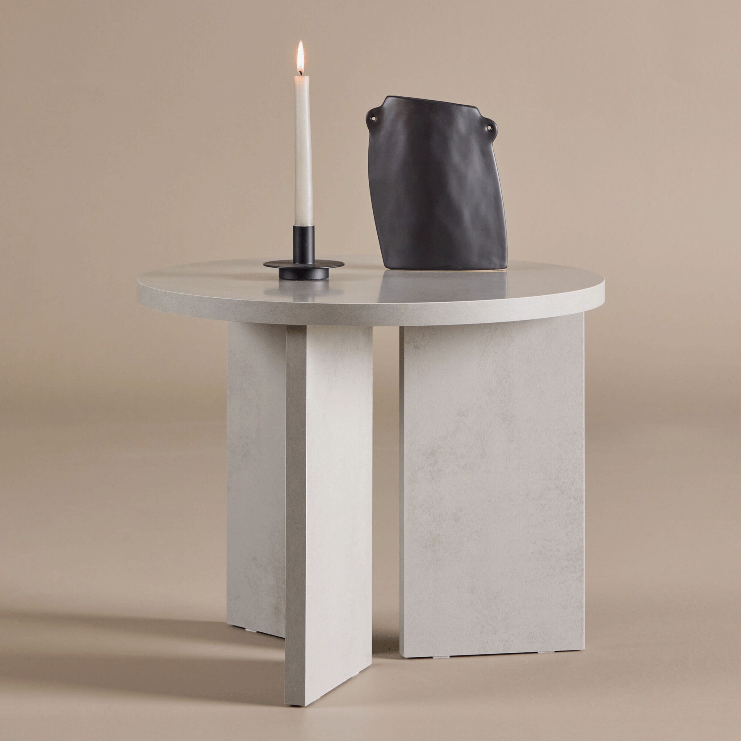 Nohr Ronde Salontafel Zeeshan 55 cm – Strak, compact en stijlvol in zilver