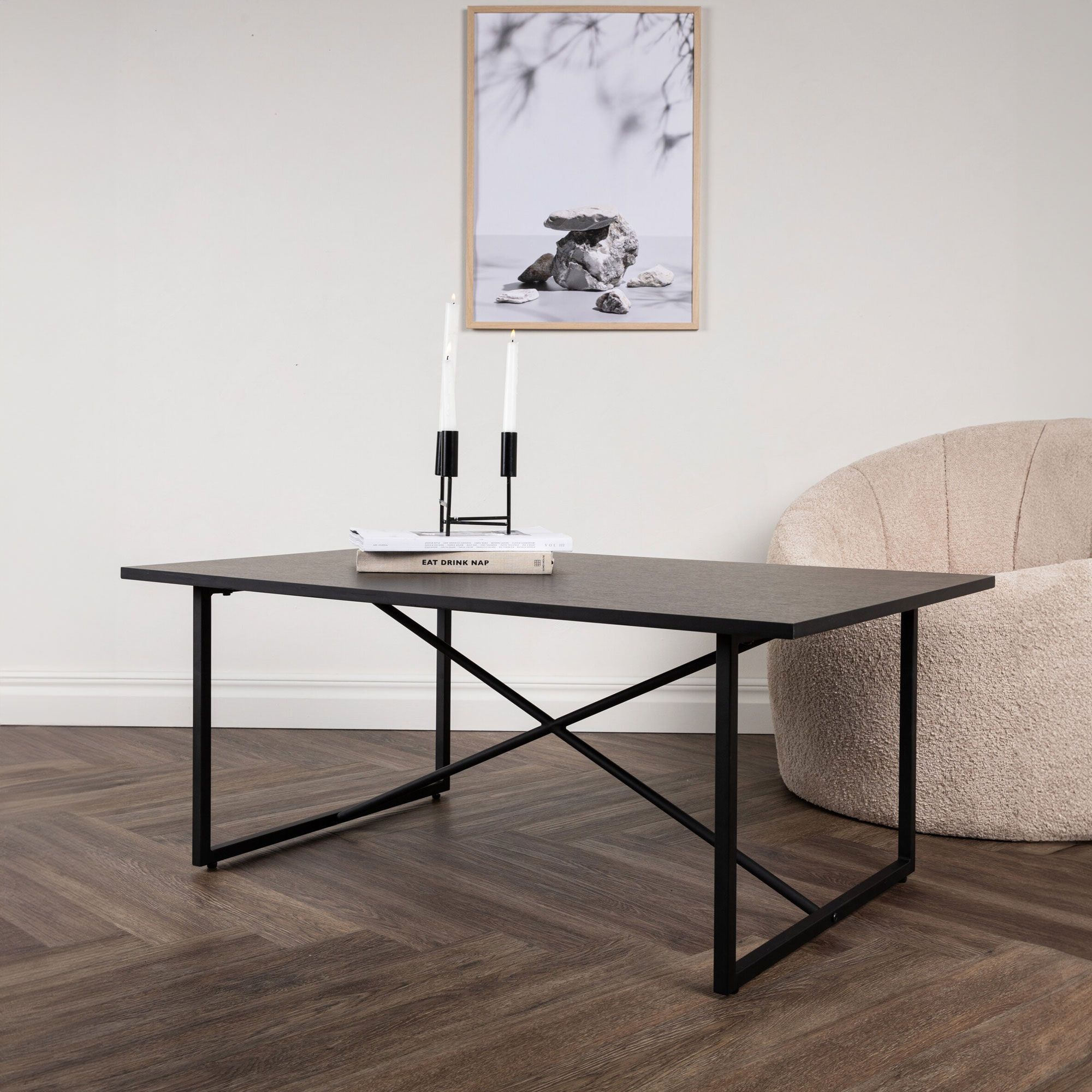 Nohr Salontafel Ashok – Strakke Zwarte Salontafel 110×70 cm