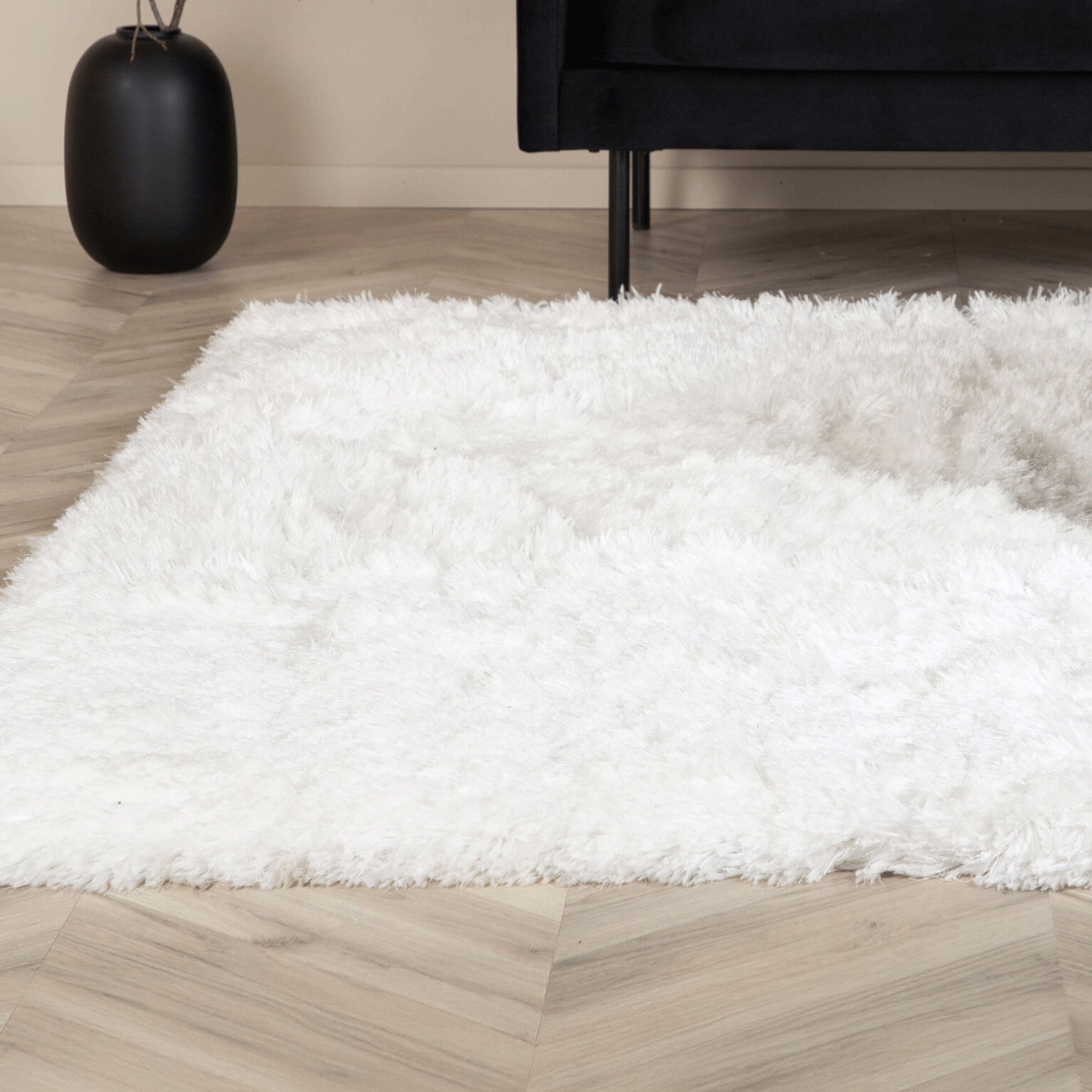 Nohr Sambath Vloerkleed 300 × 300 cm – Luxe Witte Polyestermat