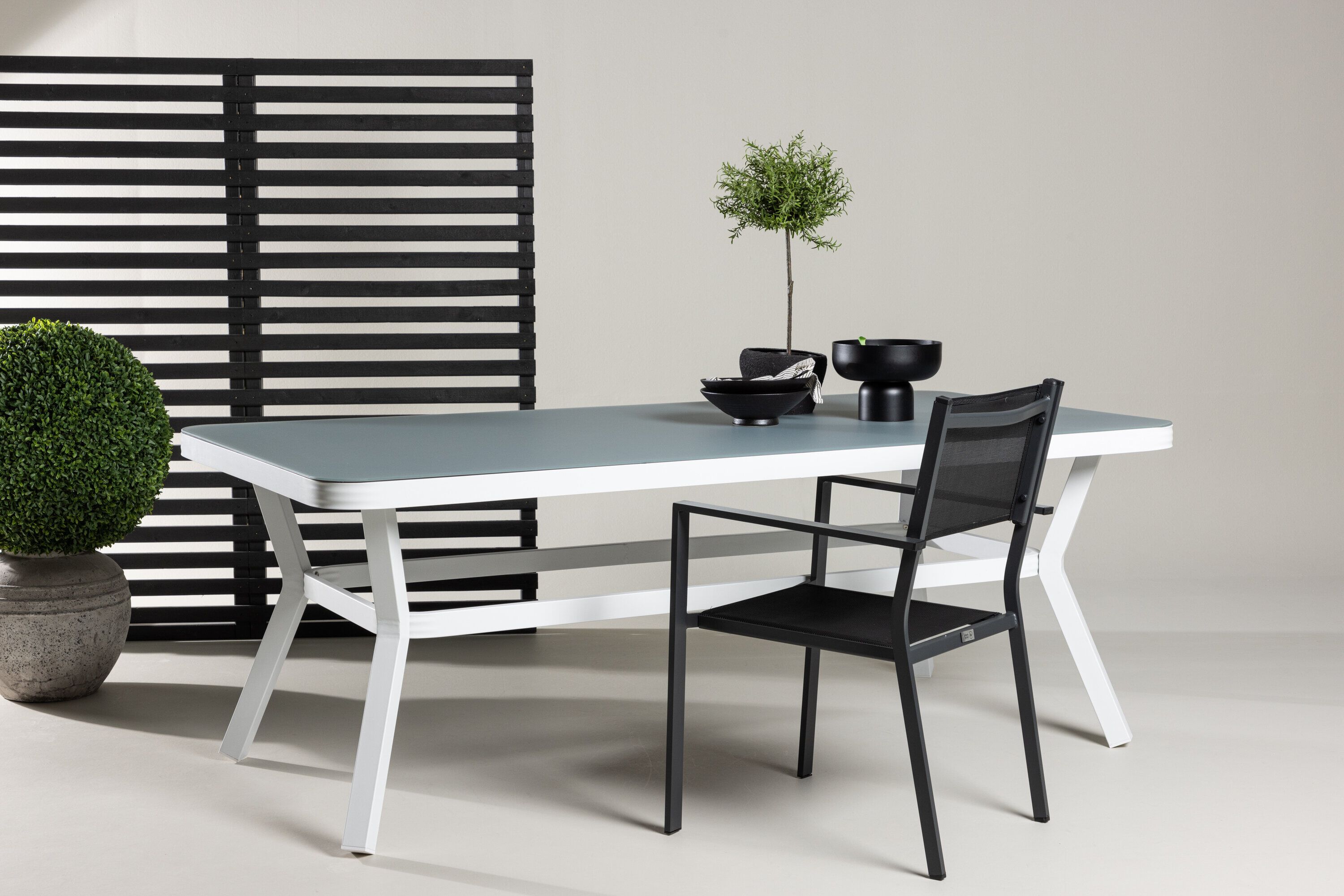 Nohr Sauel Glaste Tuintafel 200 × 100 cm – Strak wit design voor buiten