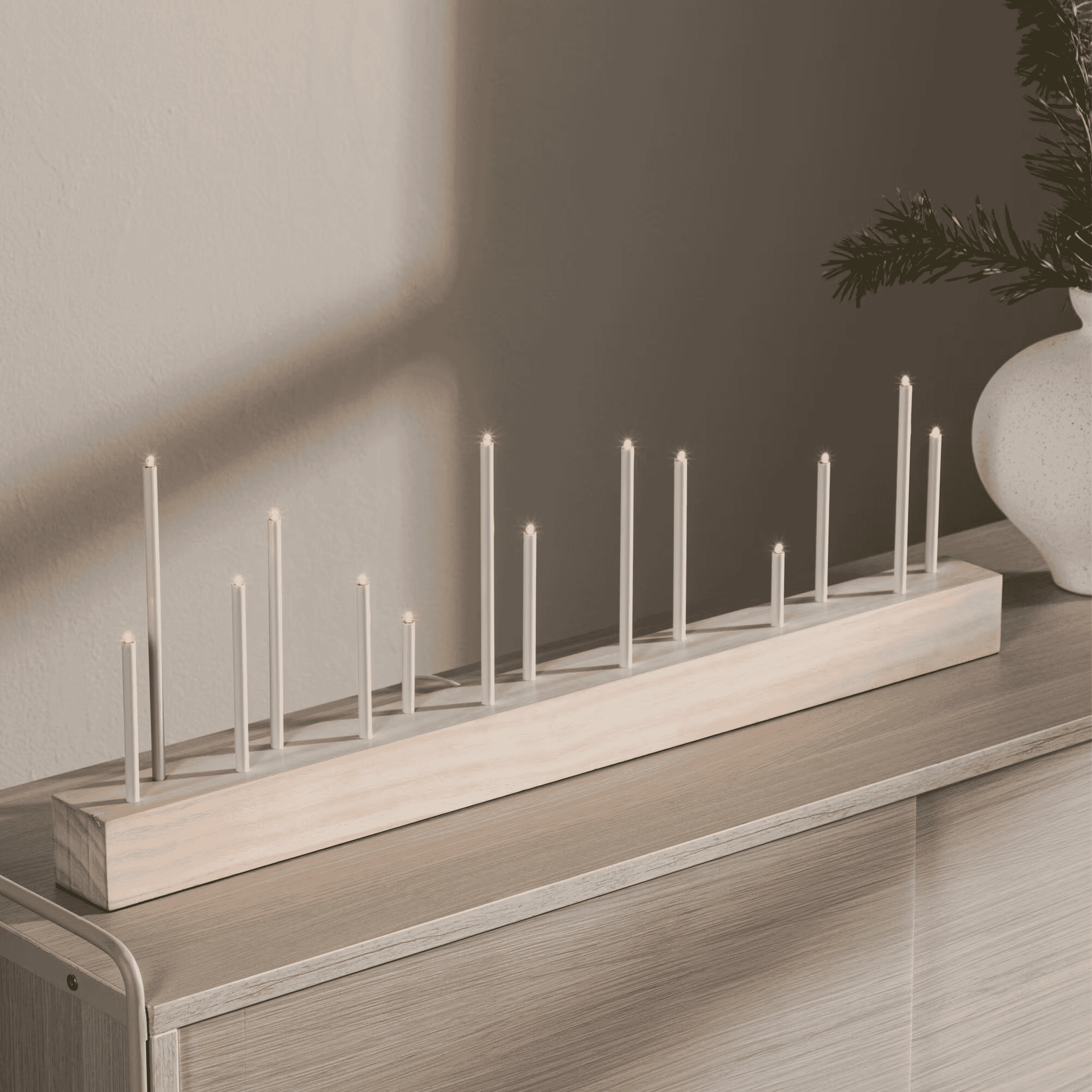 Nohr Sequita Kaarshouder – Traditionele Whitewash Adventslamp