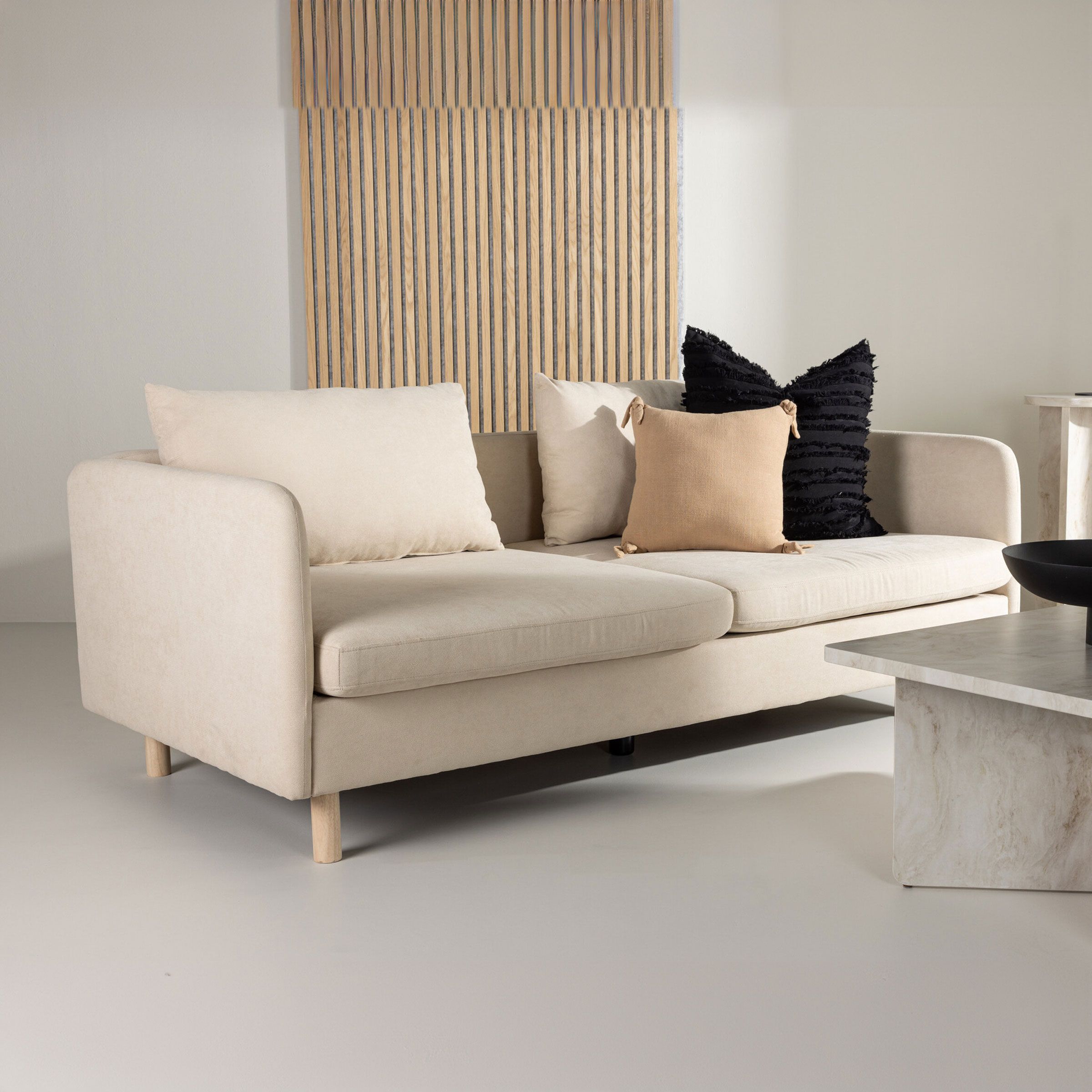 Nohr Sharen 3‑zits bank – zachtbeige, modern comfort