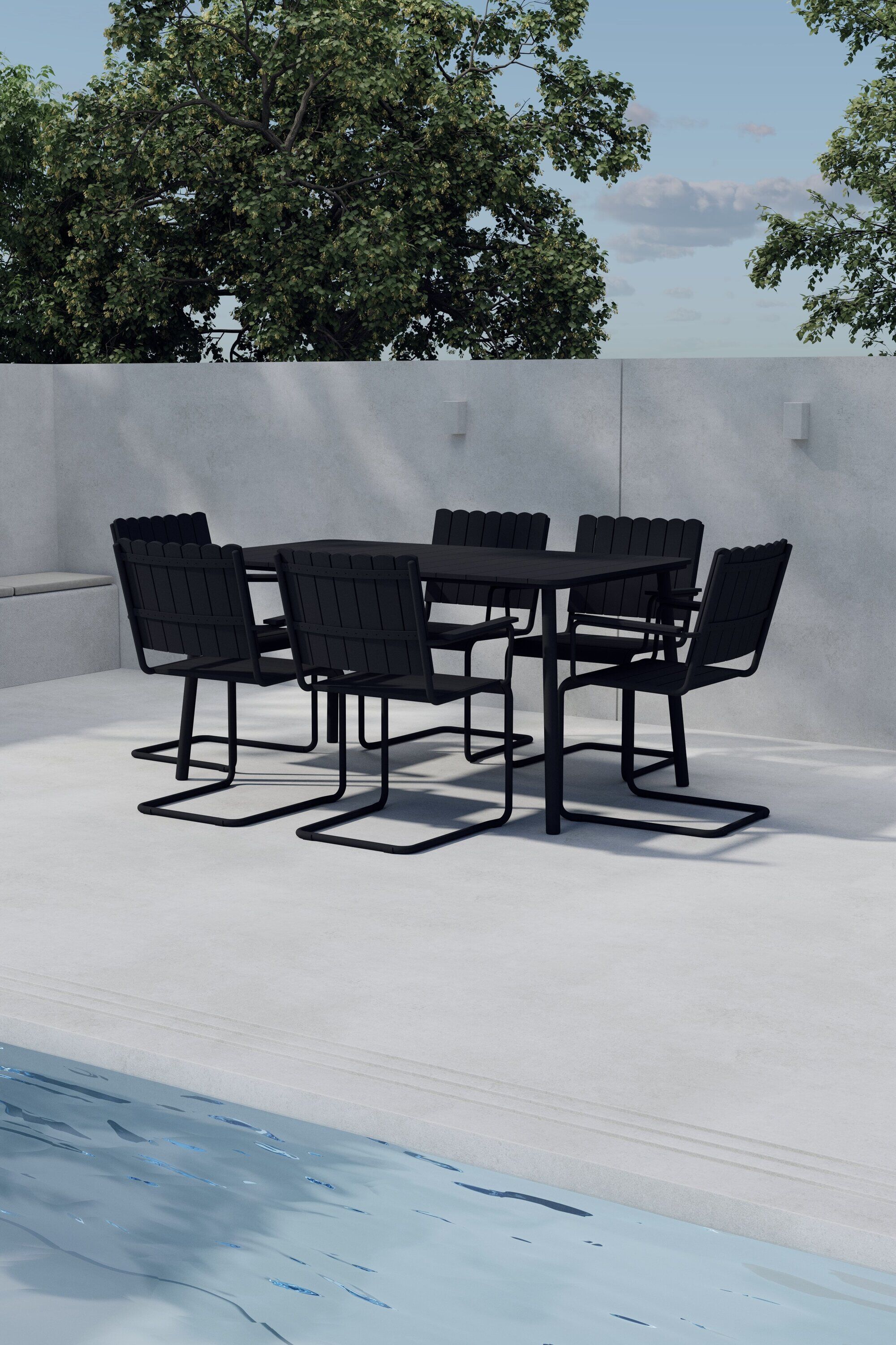 Nohr Shayvonne Outdoor Diningset – Strak Zwart Design voor de Tuin
