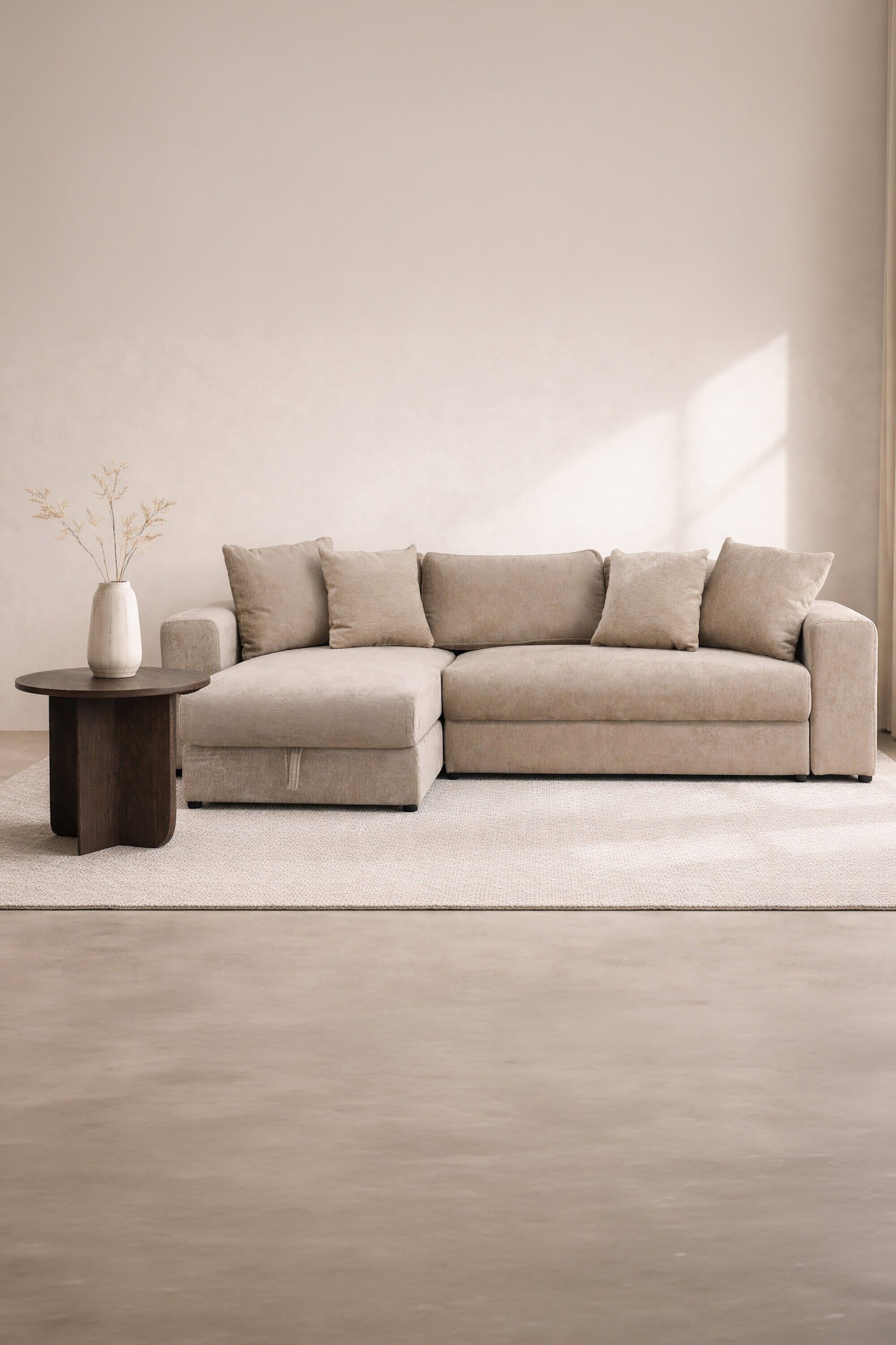Nohr Slaapbank Sokhom Velvet – Luxe Fluwelen Comfort in Beige