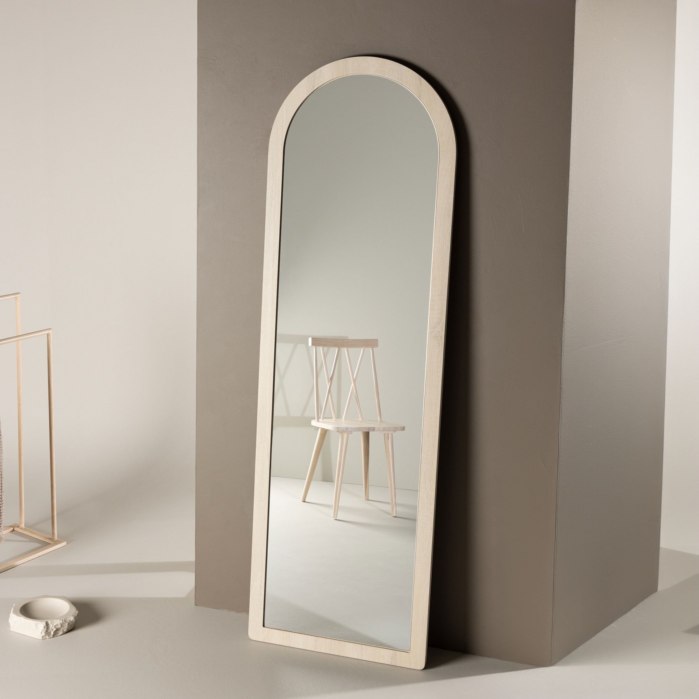 Nohr Spiegel Randell 193 × 60 cm – Elegante Whitewash Passpiegel
