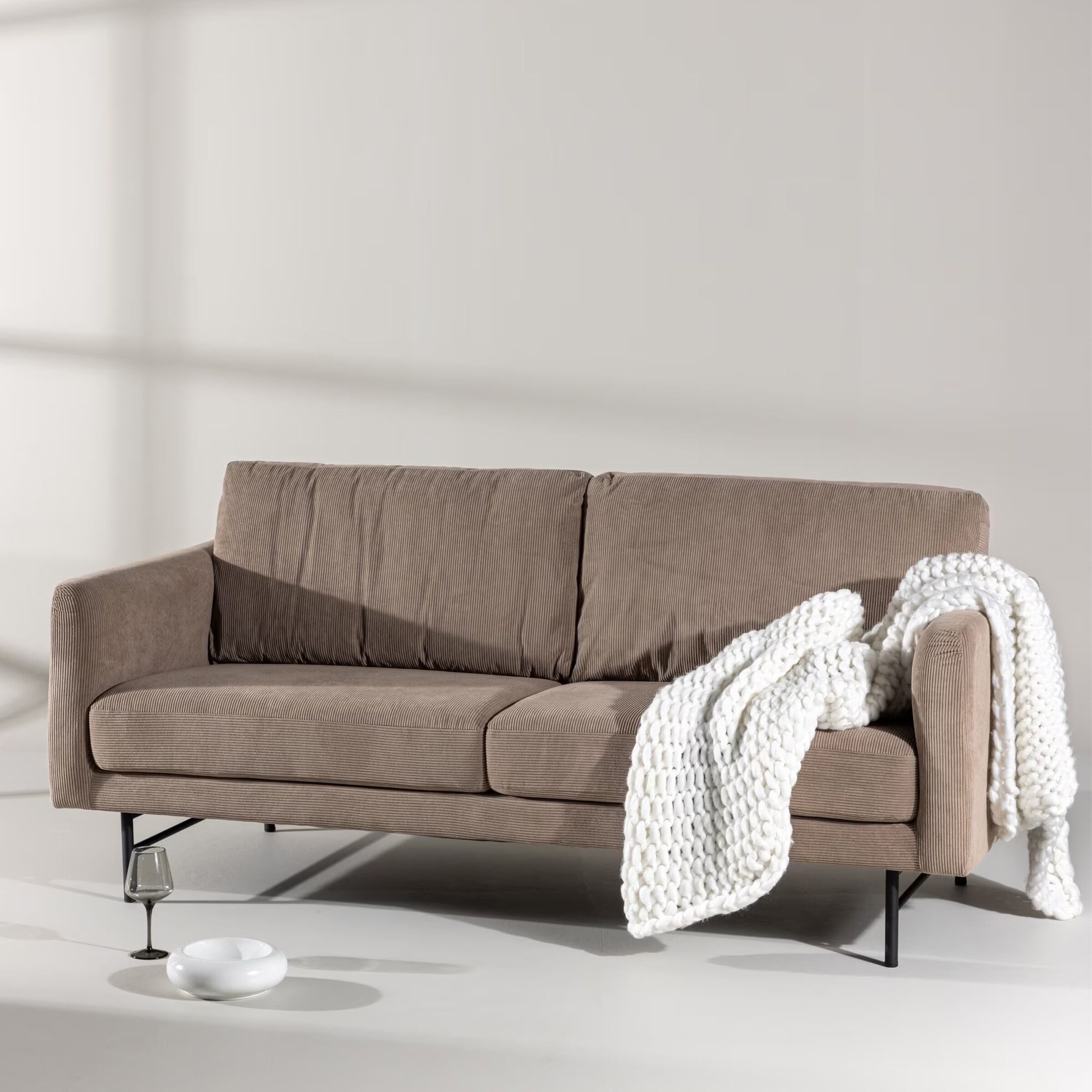 Nohr Sumit 3‑zits Bank – Moderne Bruine Designbank