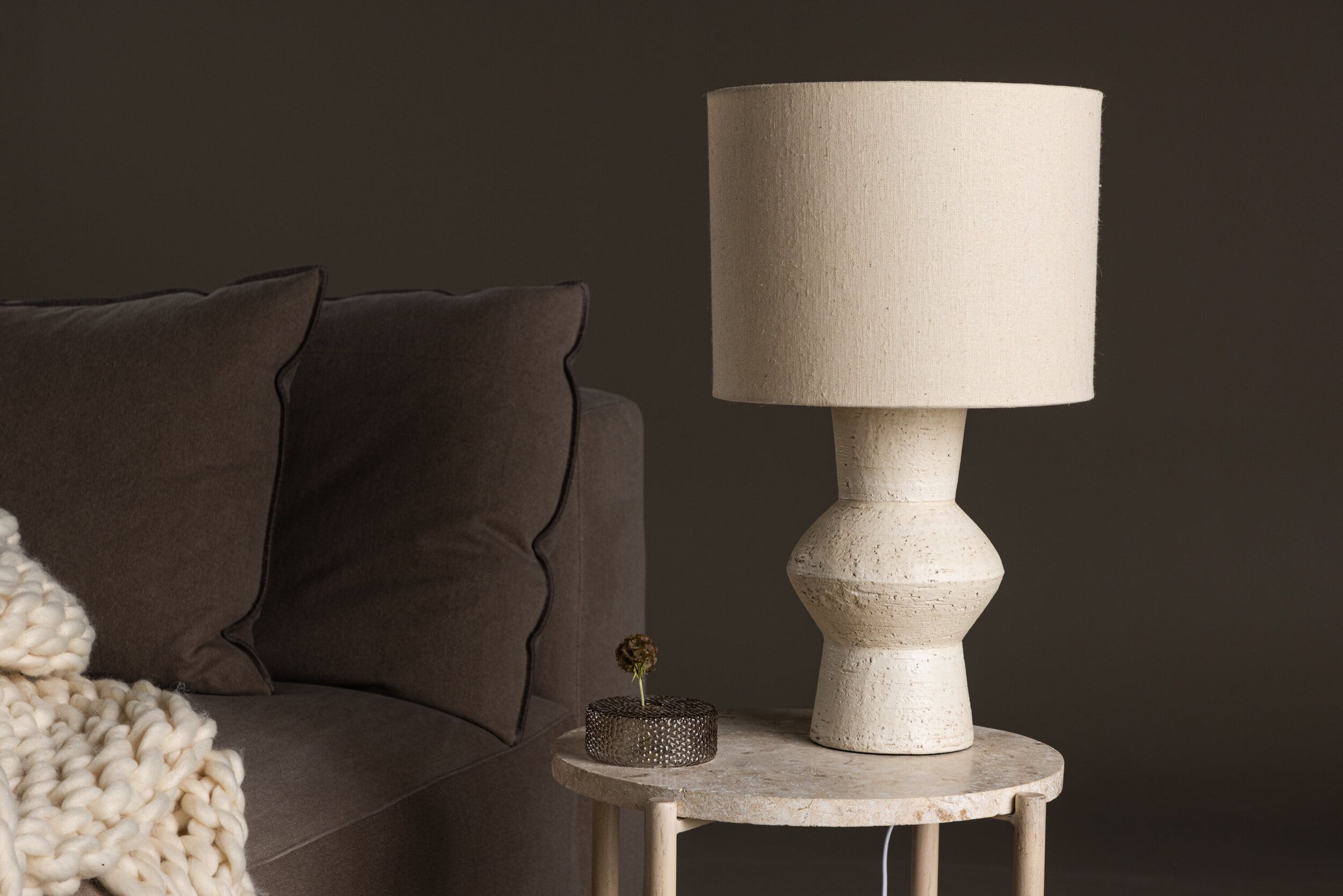 Nohr Tannette tafellamp – Elegante jute lamp met terracotta voet – 52 cm