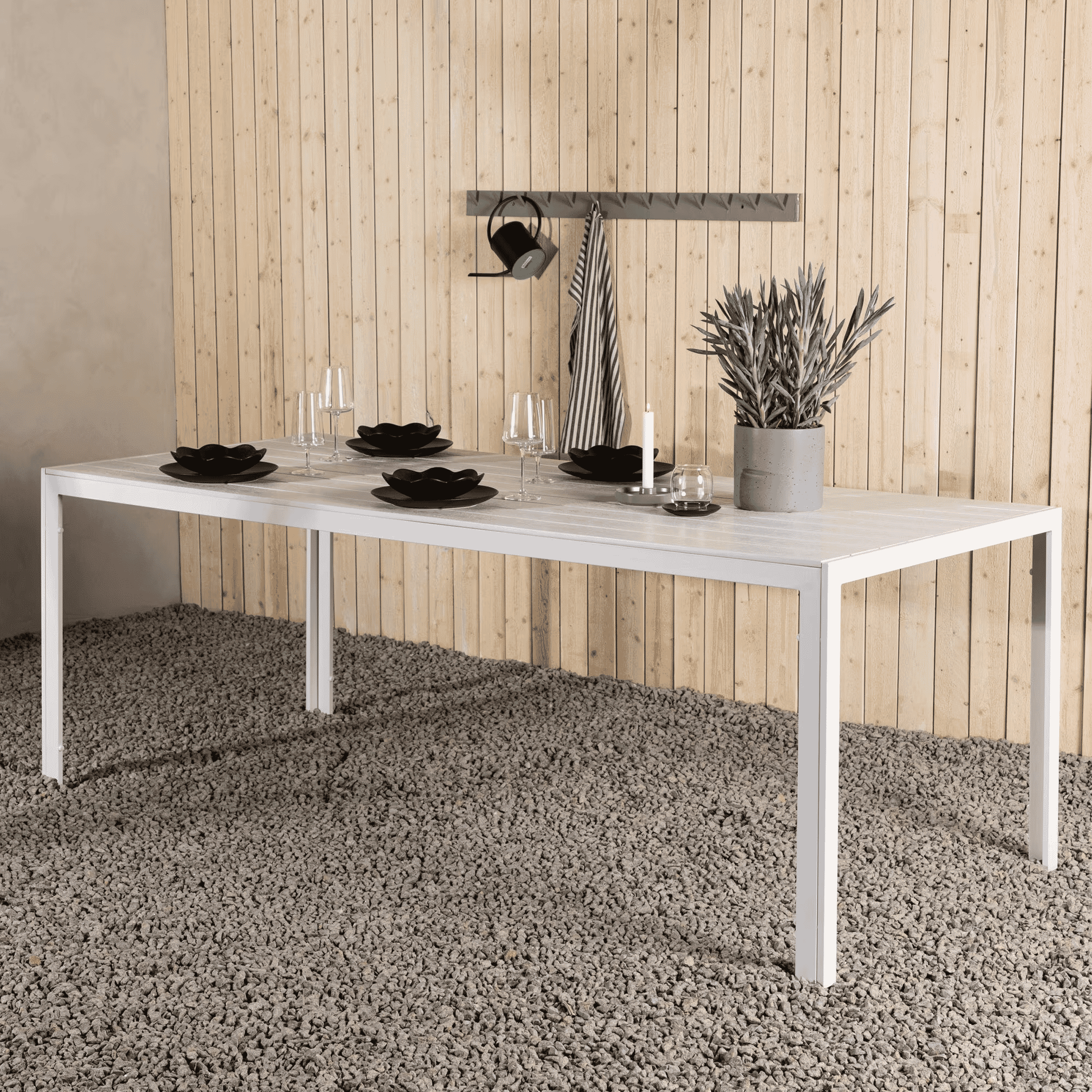 Nohr Tuintafel Erikka 205 × 90 cm – Strak Wit Design voor elke Buitenruimte