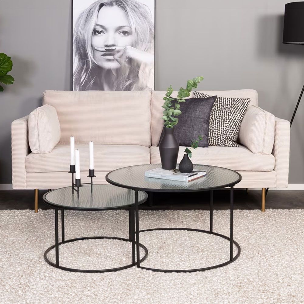 Nohr Tylan Rib 3‑zetelsbank in Beige – Modern design met jaren 50‑charme