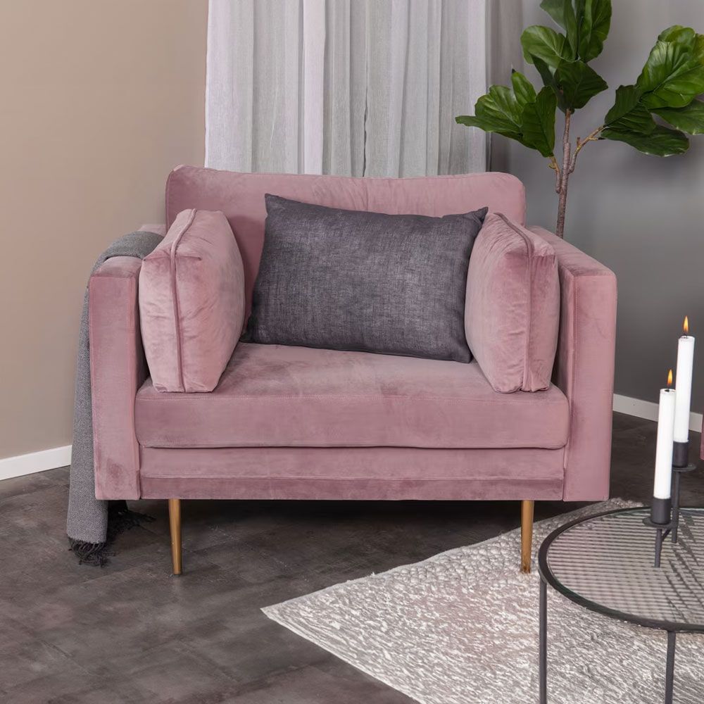 Nohr Tylan Velvet Fauteuil – Elegante Oudroze Sfeer voor de Moderne Woonkamer