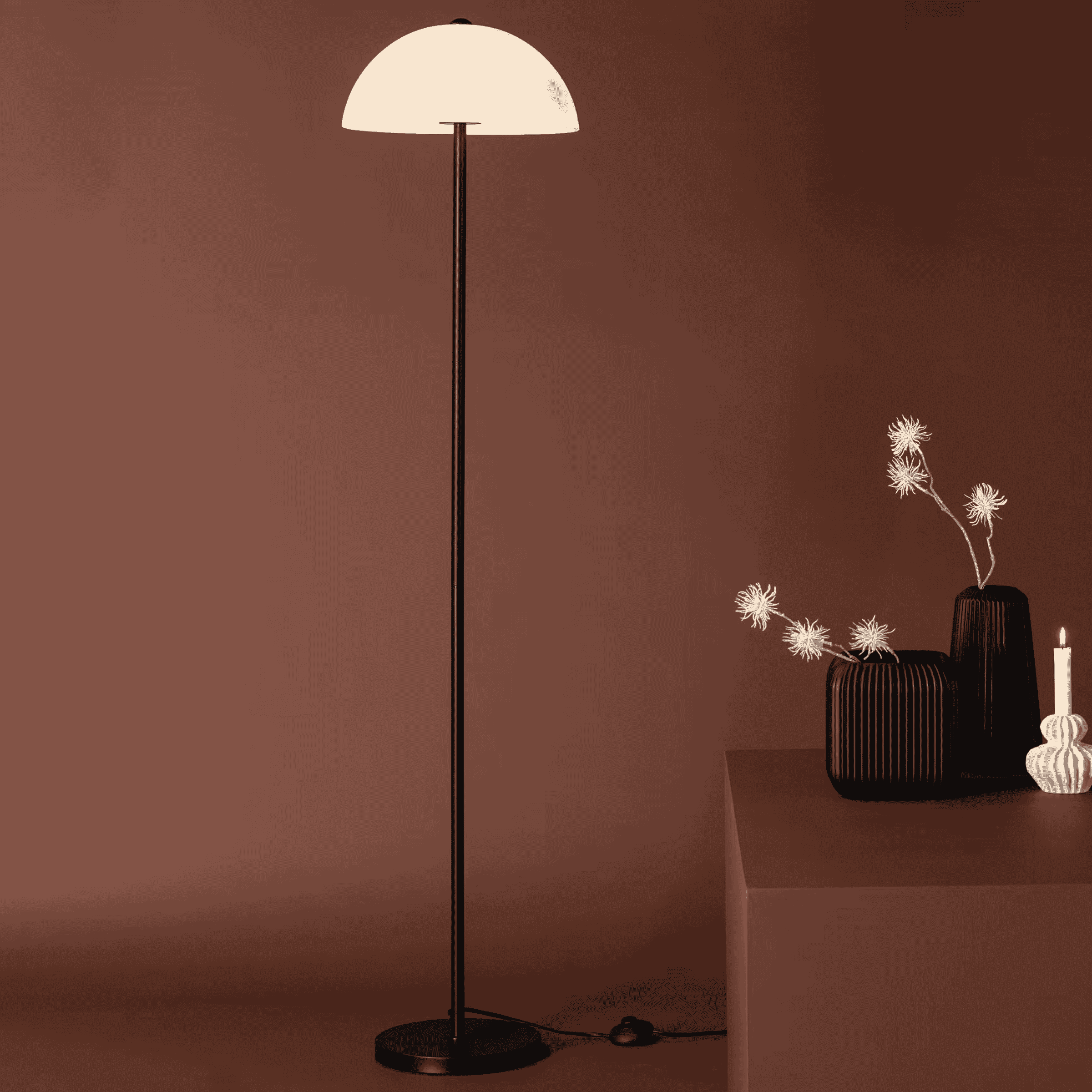 Nohr Vloerlamp “Lief” – Strakke Scandinavische verlichting in wit glas