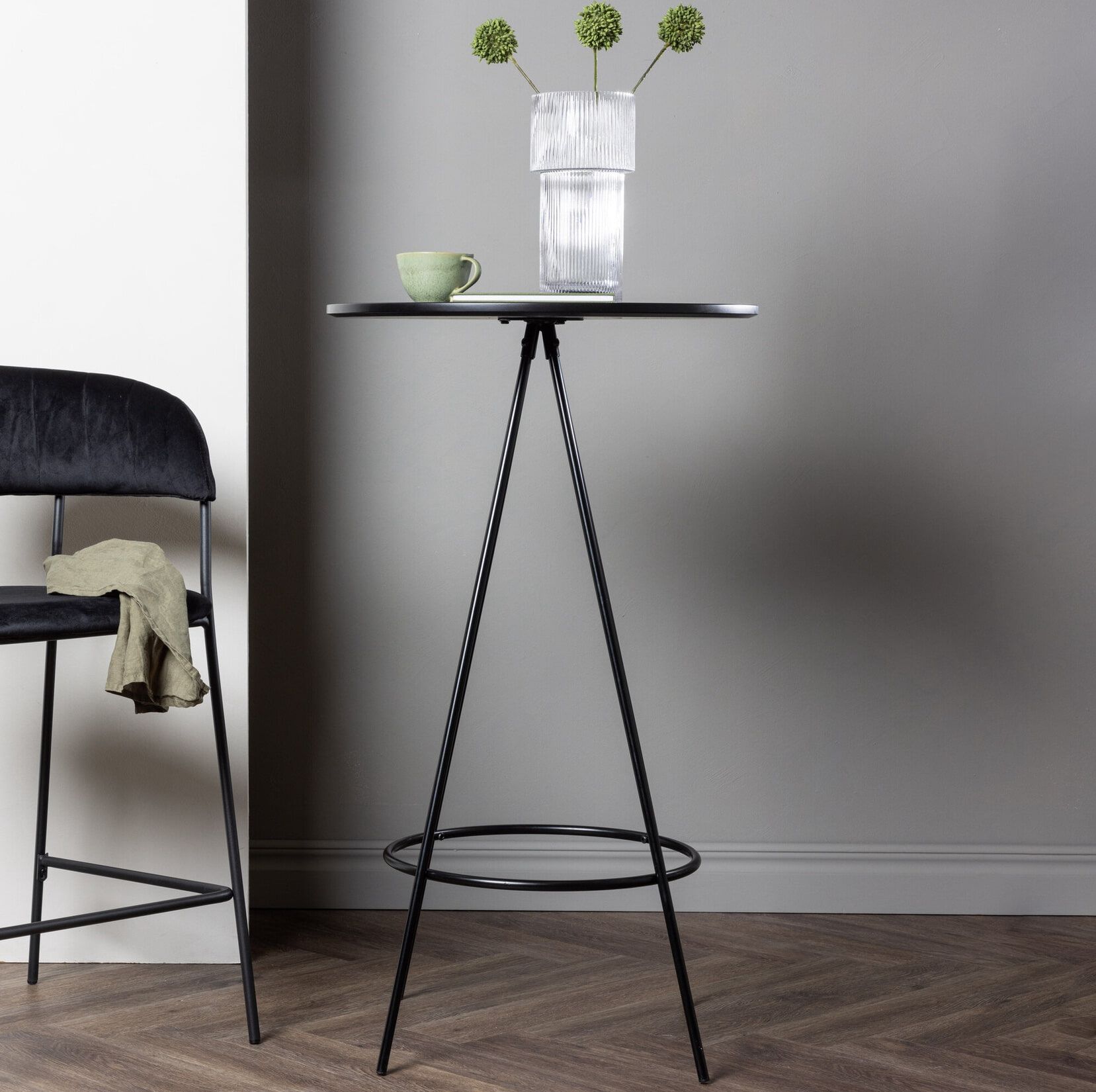 Nohr Wykisha ronde bartafel – strak zwart design voor elke keuken