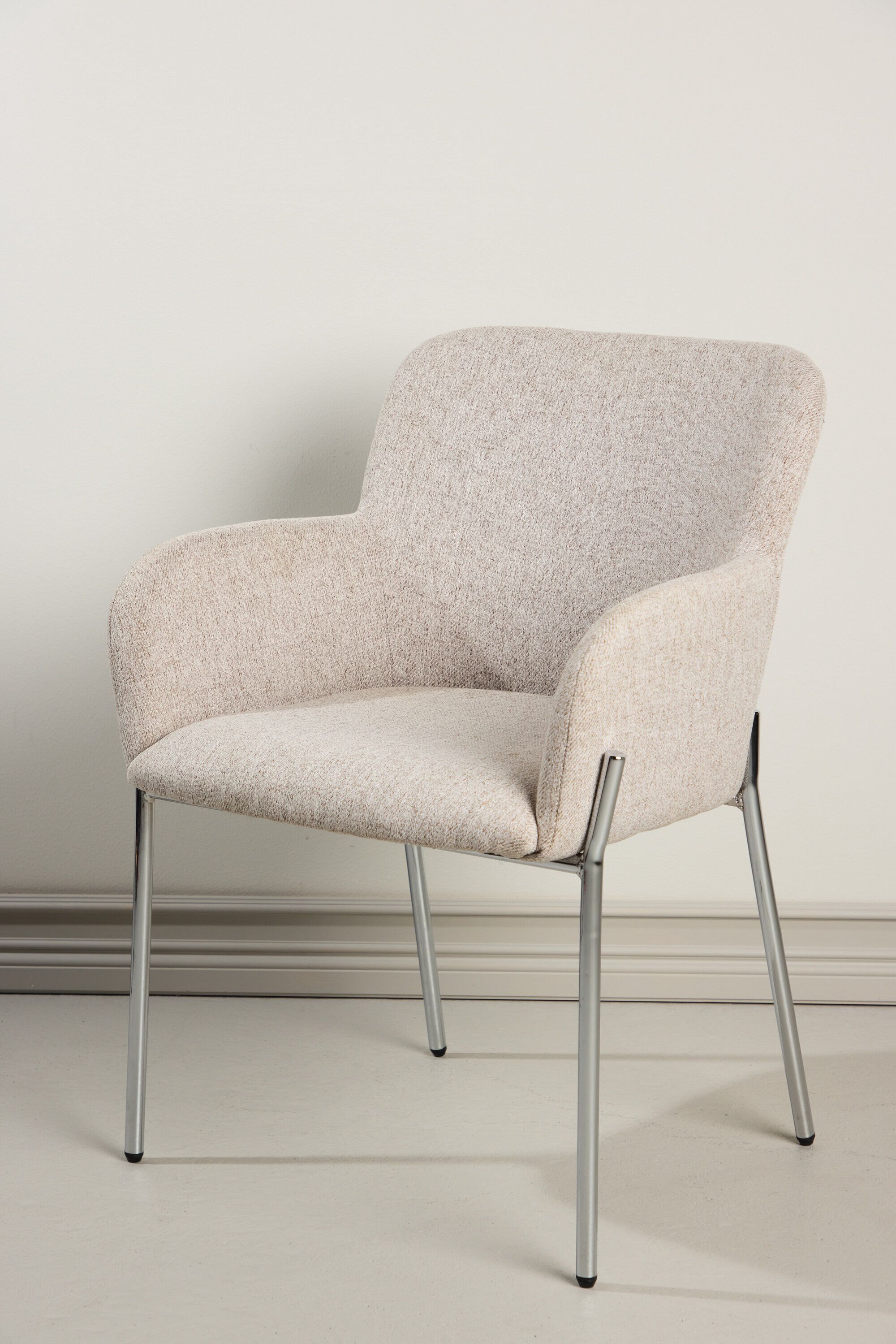 Nohr Yaakov Eetkamerstoel – Luxe Beige met Chroomdetails