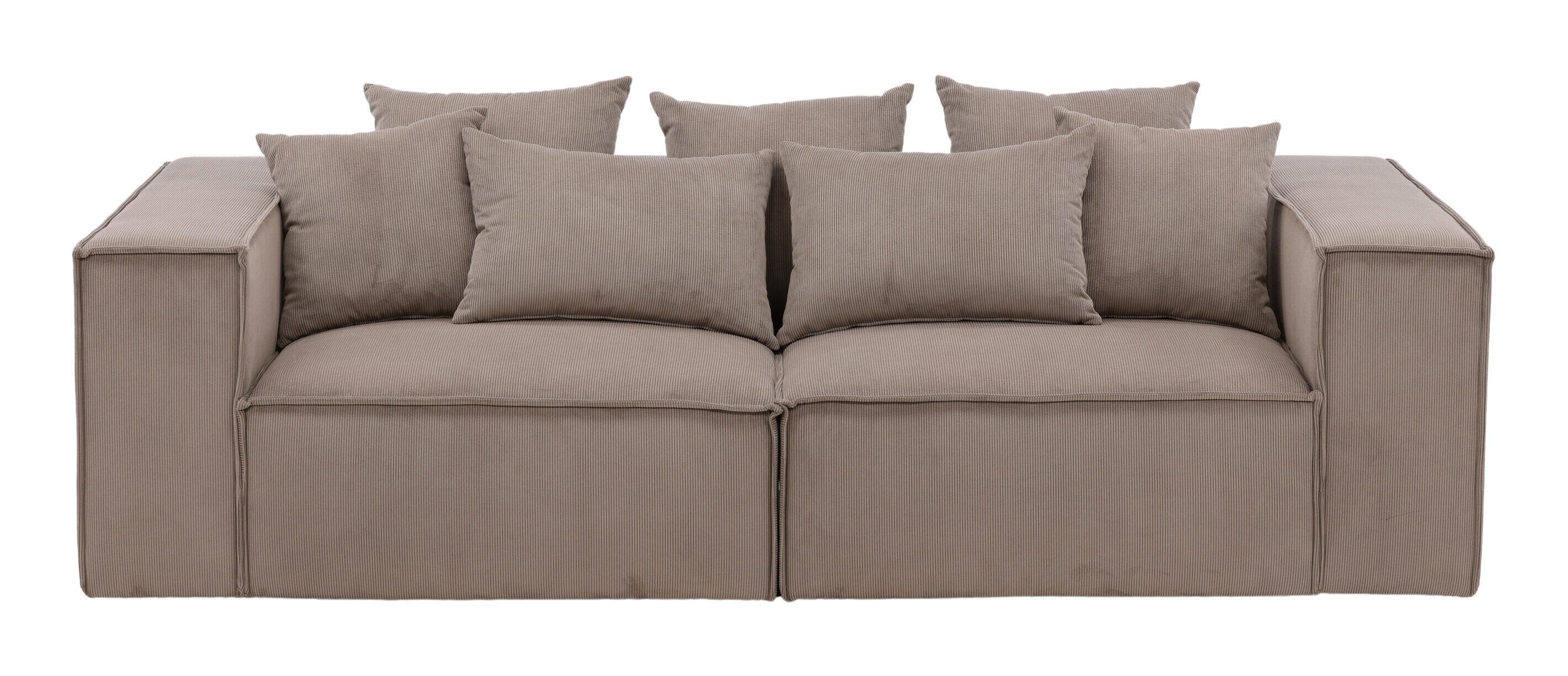 Nohr Yulonda 3‑zits bank in bruine Manchester stof – modern design en ultiem comfort