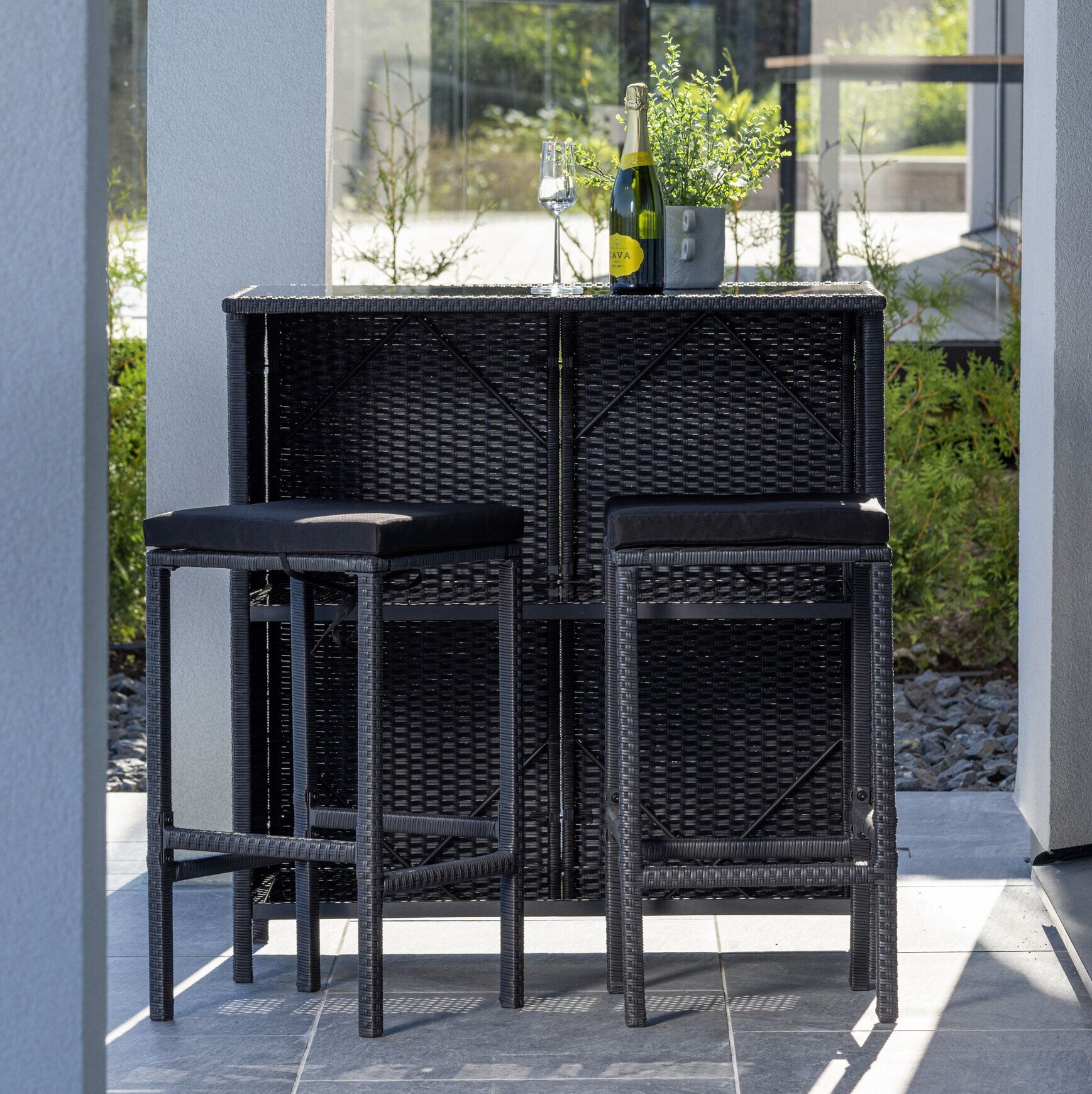 Nohr Zeena Outdoor Barset – Zwart: Stijlvolle Bar voor tuin, balkon of terras