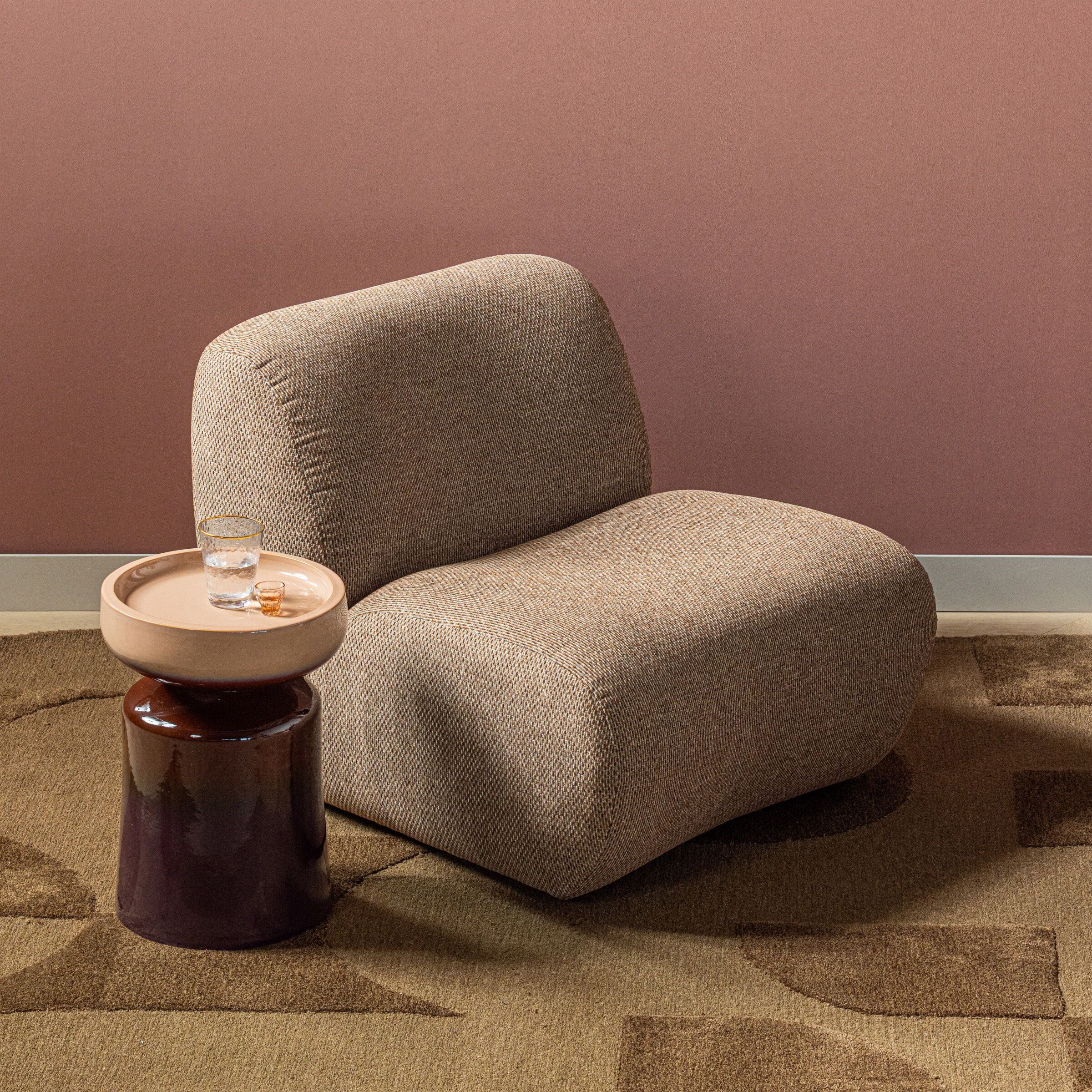 Nomu Chenille Fauteuil – Lichtbruin, Warm en Comfortabel