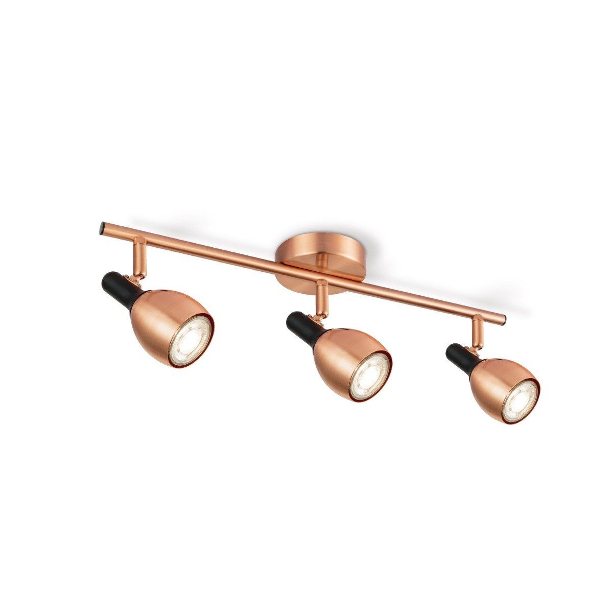 Novi 3L LED opbouwspot – Koper/Zwart, 46 cm, dimbaar en kantelbaar