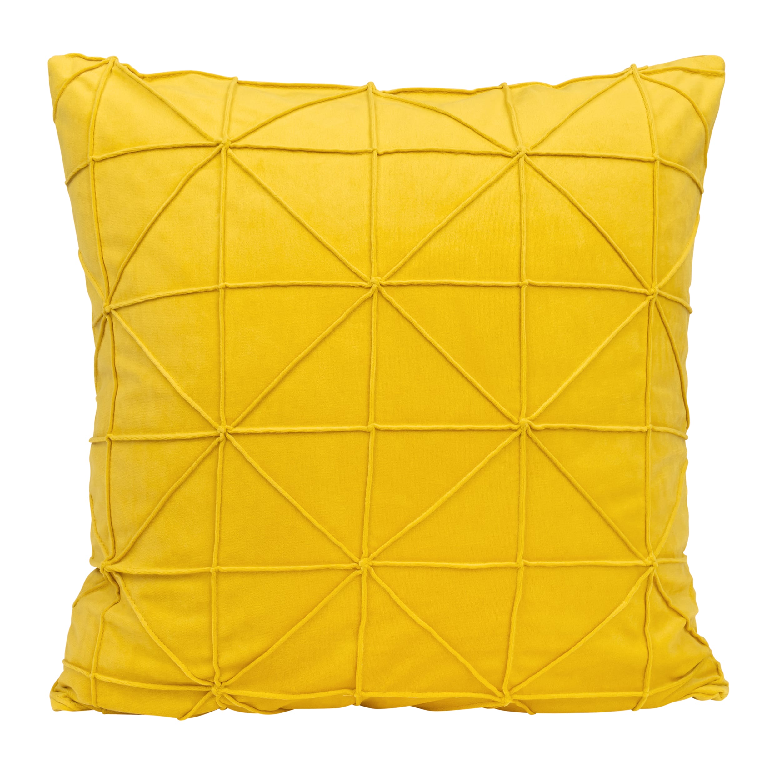 Okergele Fluwelen Sierkussen 45 × 45 cm – Trendy Accent voor Woonkamer en Slaapkamer