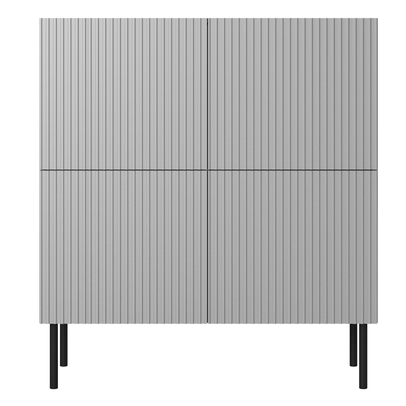 Opbergkast Asensio matgrijs – strakke 100 cm breed, 110 cm hoog, 42 cm diep