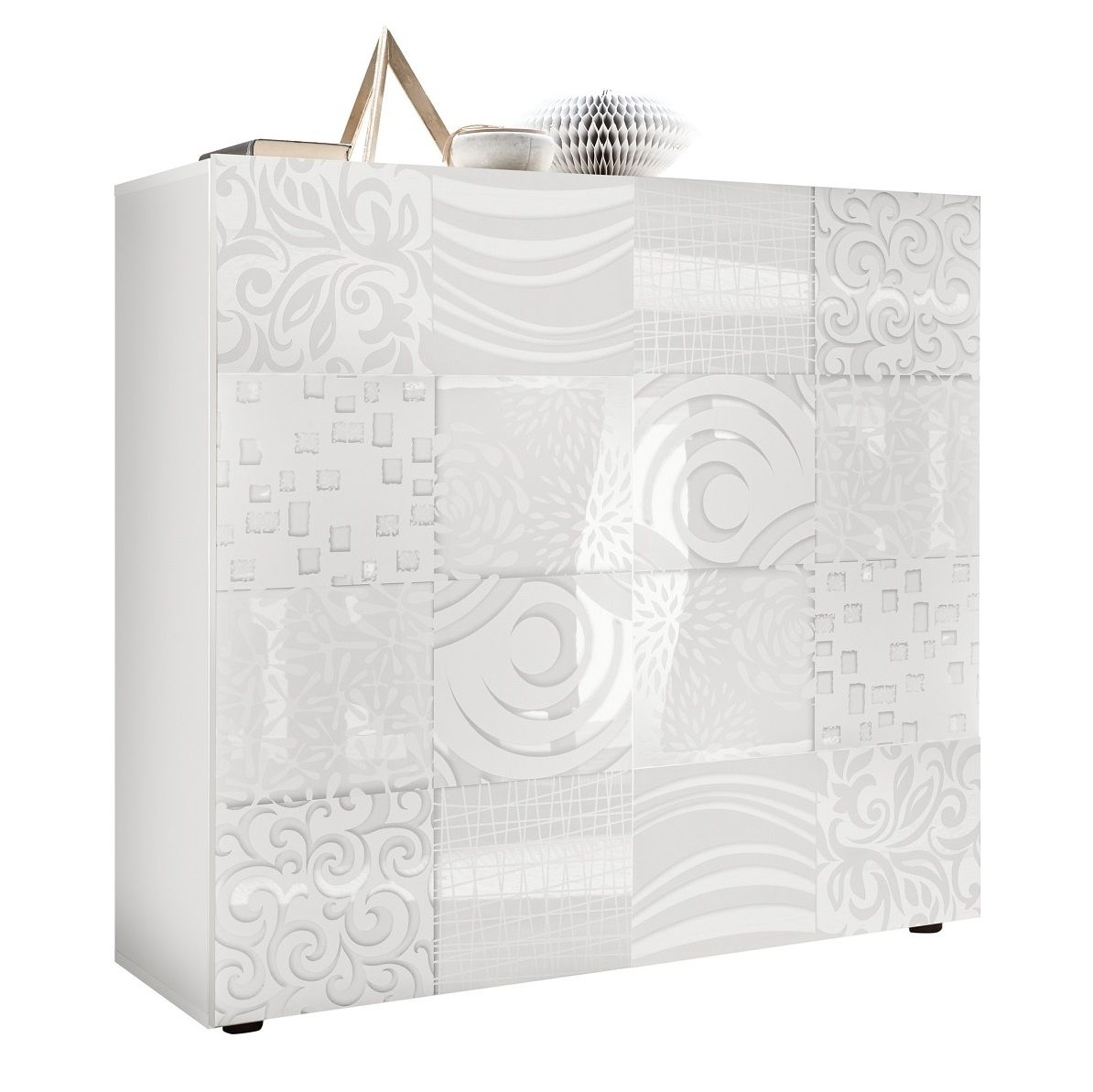 Opbergkast Miro – Strak, Praktisch en Hoogglans Wit (121 cm)