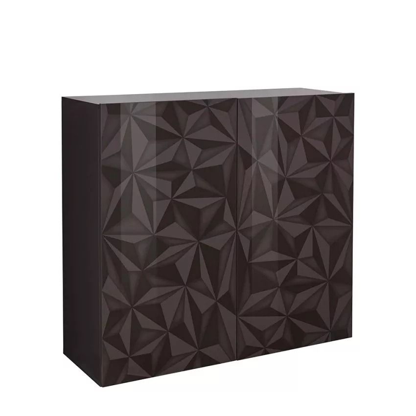 Opbergkast Prisma 121 cm – Hoogglans antraciet, strak Italiaans design