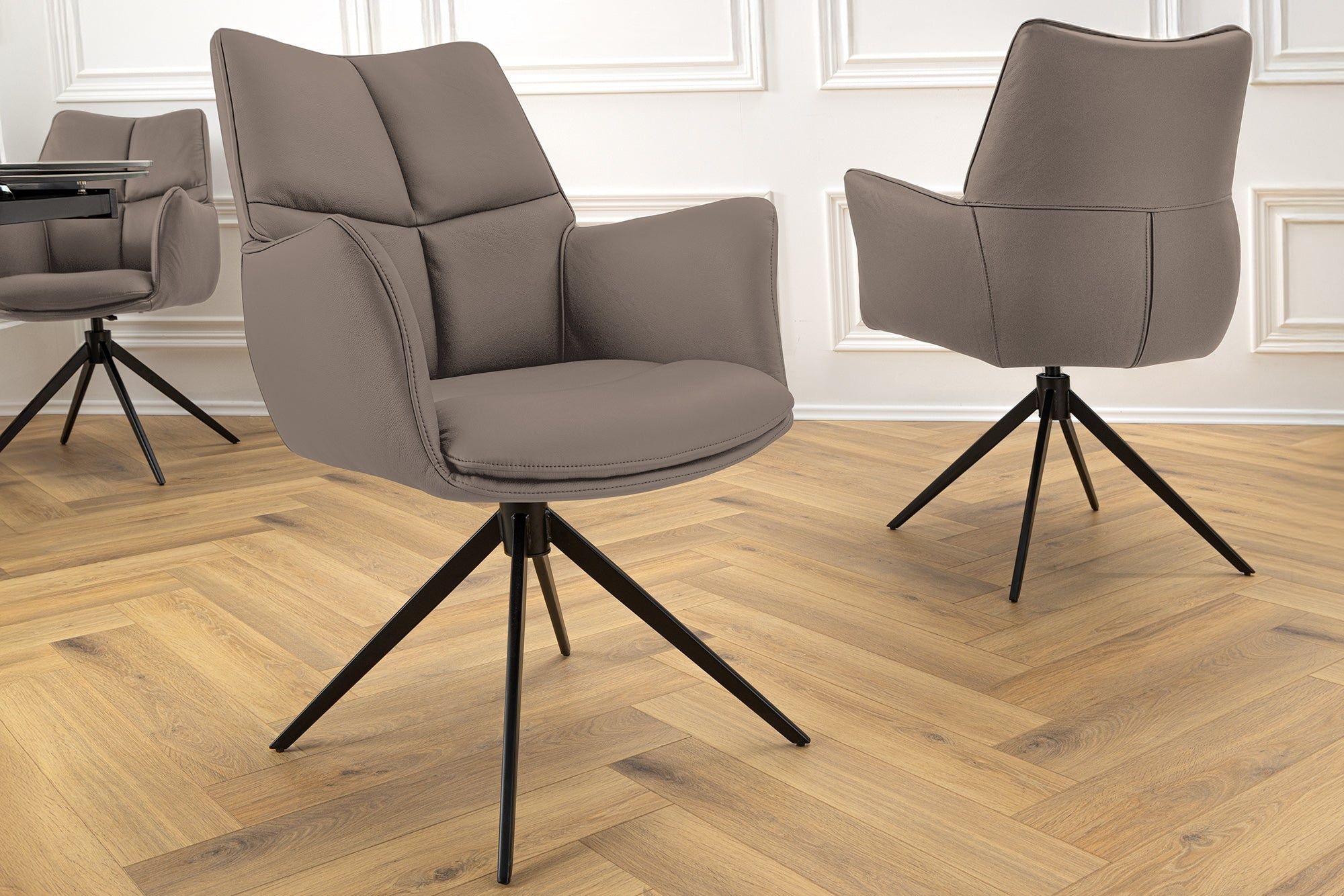 Optimale bureaustoel Papillon – elegant leer & metalen frame