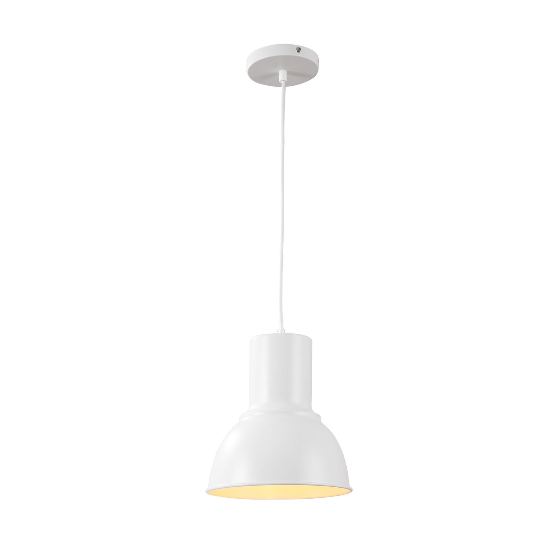 Optimale verlichting: QUVIO witte retro hanglamp – rond, 23 cm