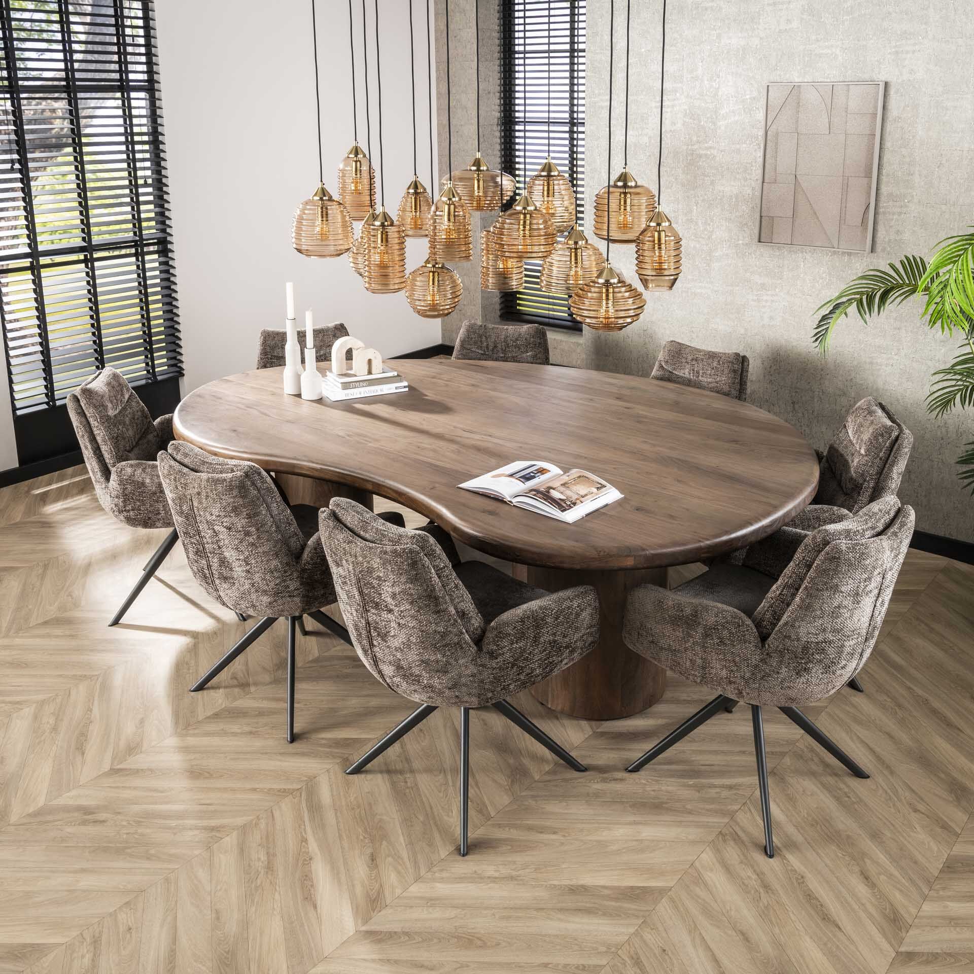 Organische eettafel Cortina van acaciahout – 244 × 165 cm | LifestyleFurn