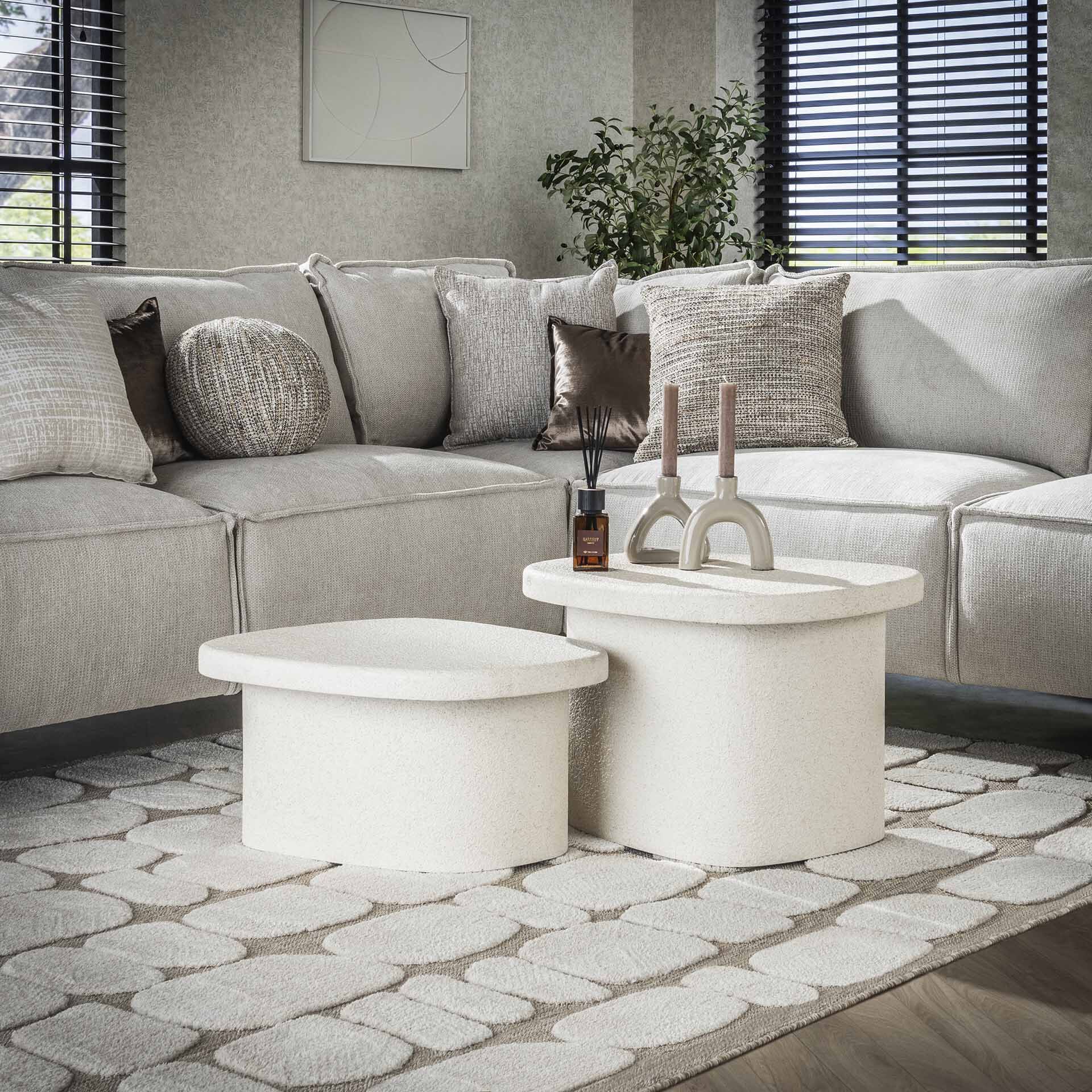 Organische Japandi Salontafels van LifestyleFurn – Set van 2 voor een luchtige woonkamer