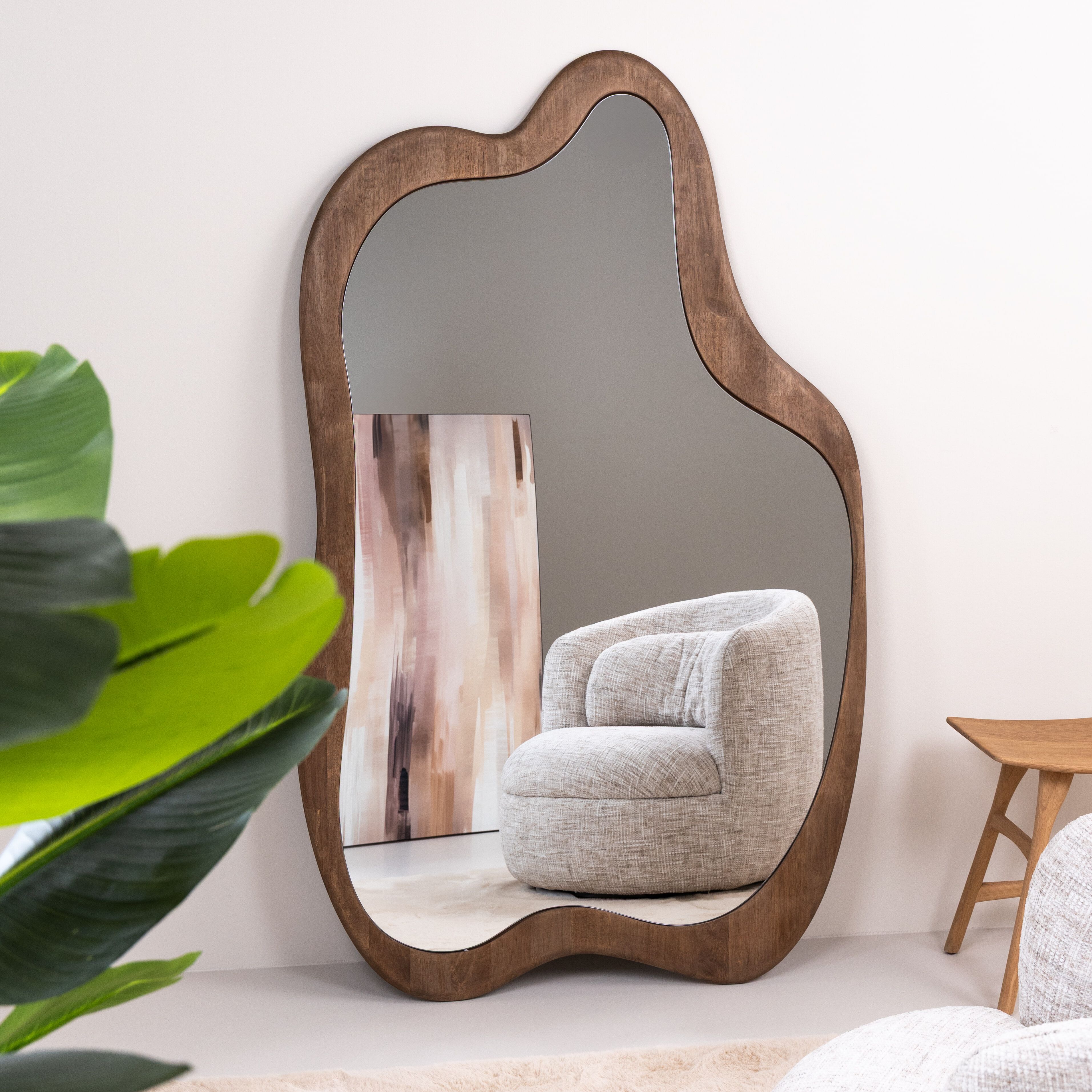 Organische Laban Spiegel van By‑Boo – Natuurlijke houten uitstraling, 180 × 110 cm