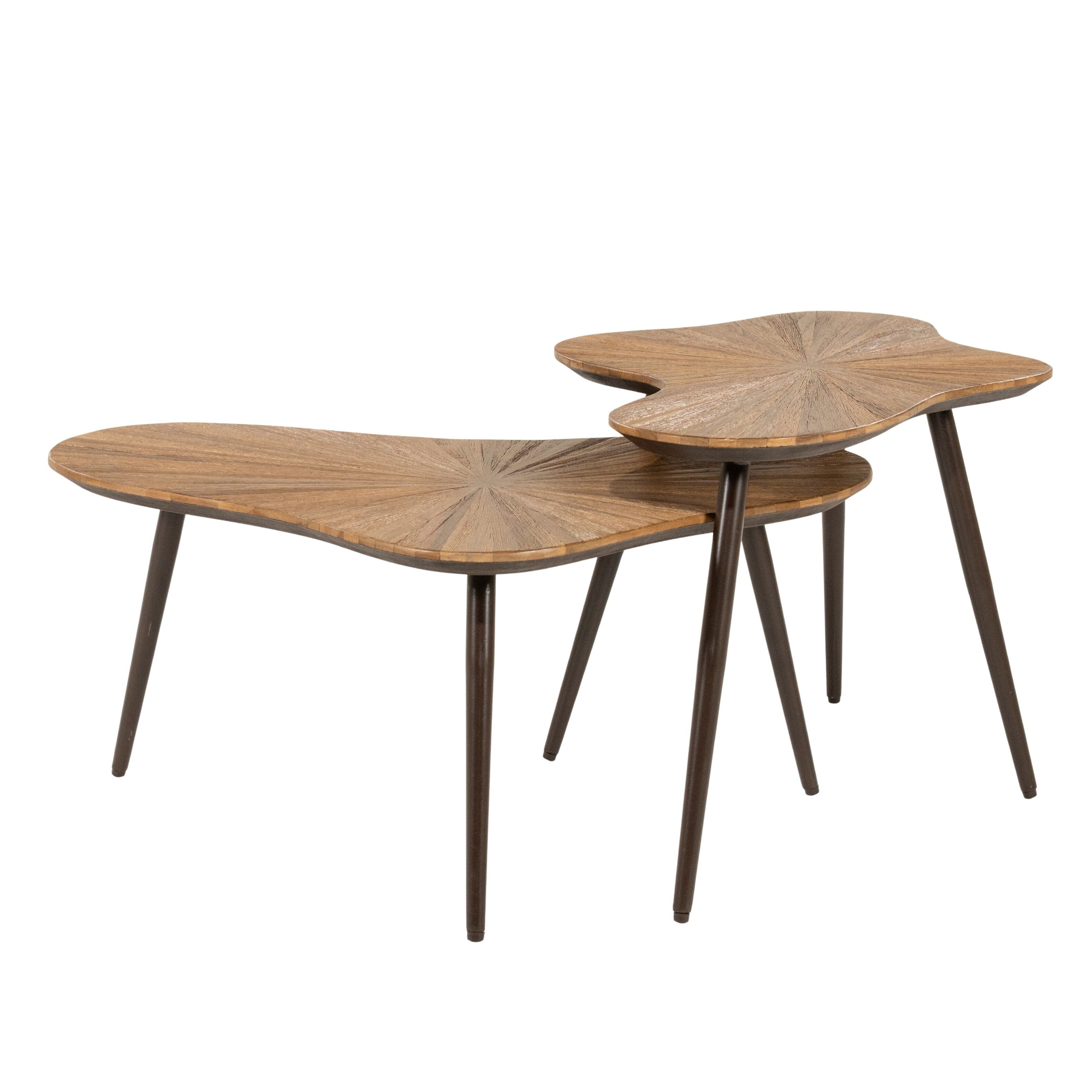 Organische Loma Salontafel Set – Duurzame Teakhouten Elegantie van By‑Boo