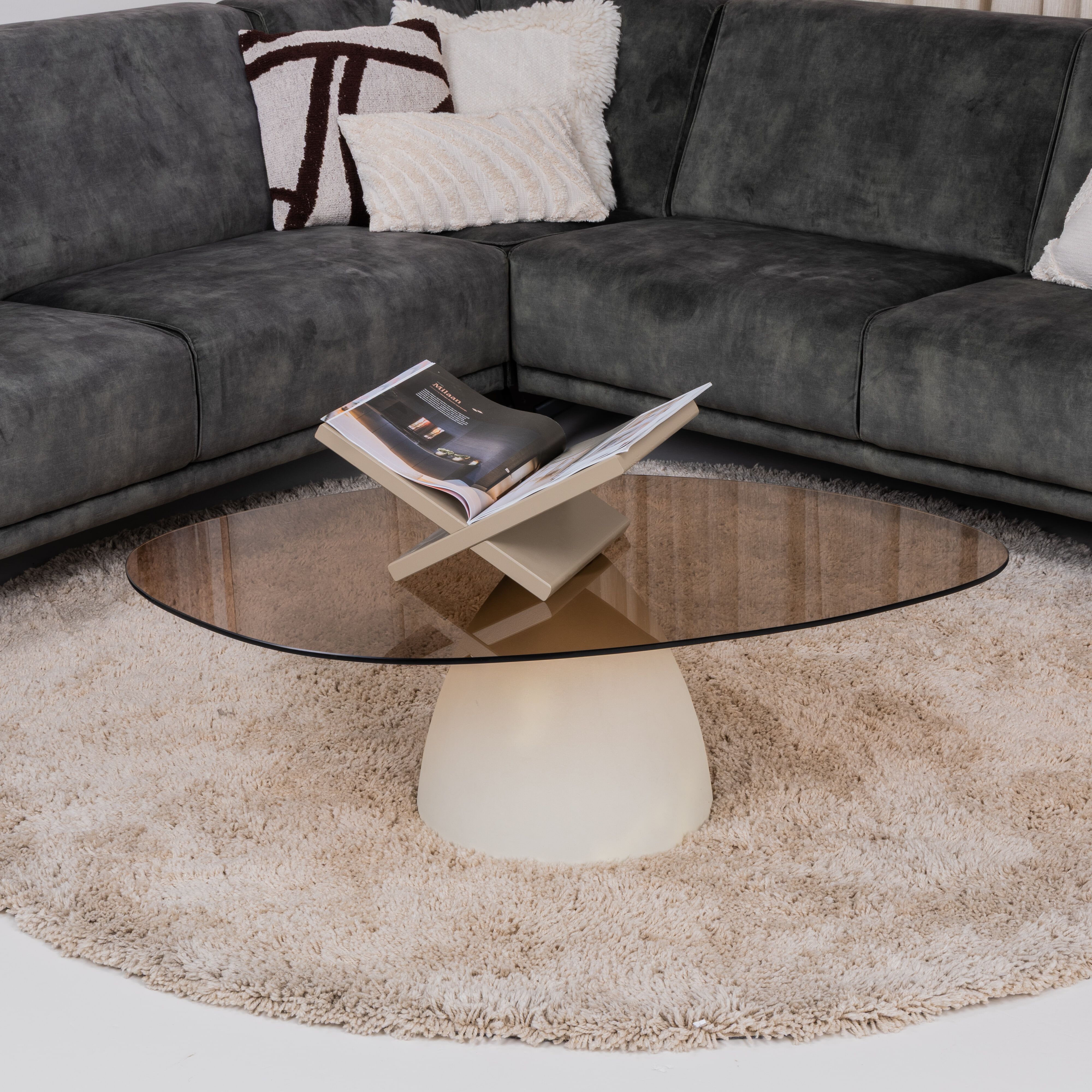 Organische Salontafel Jacky van Sohome – Moderne betonlook in stijlvol glas