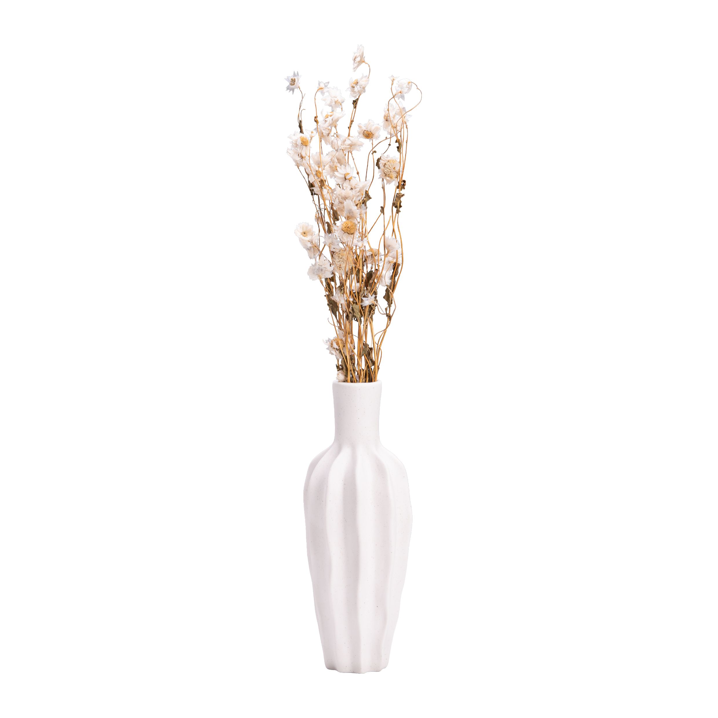 Organische witte keramiekvaas van QUVIO – Minimalistische eyecatcher voor elk interieur