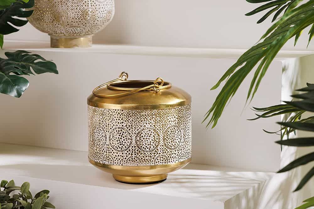 ORIENT 20 cm Gouden Lantaarn – Handgemaakte Sfeerverlichting van Invicta Interior