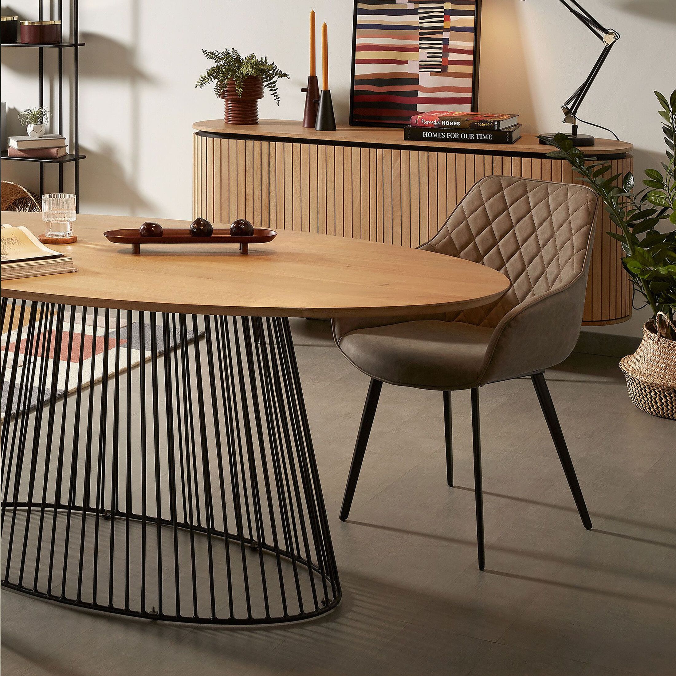 Ovale eettafel Leska van Kave Home – 200 × 110 cm, natureel