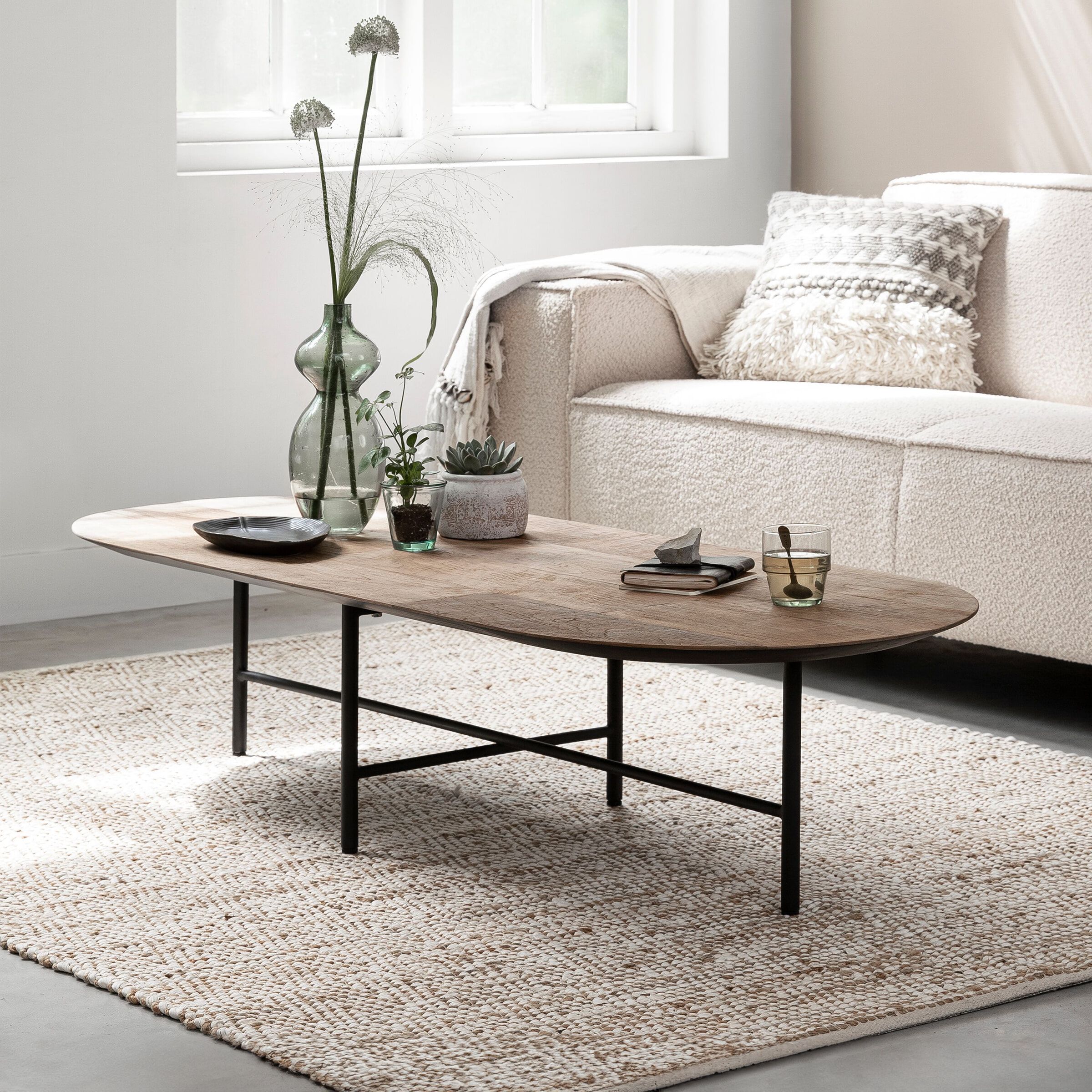 Ovale Salontafel Soho van DTP Home – Stijlvol Teakhouten Design (150×60 cm)